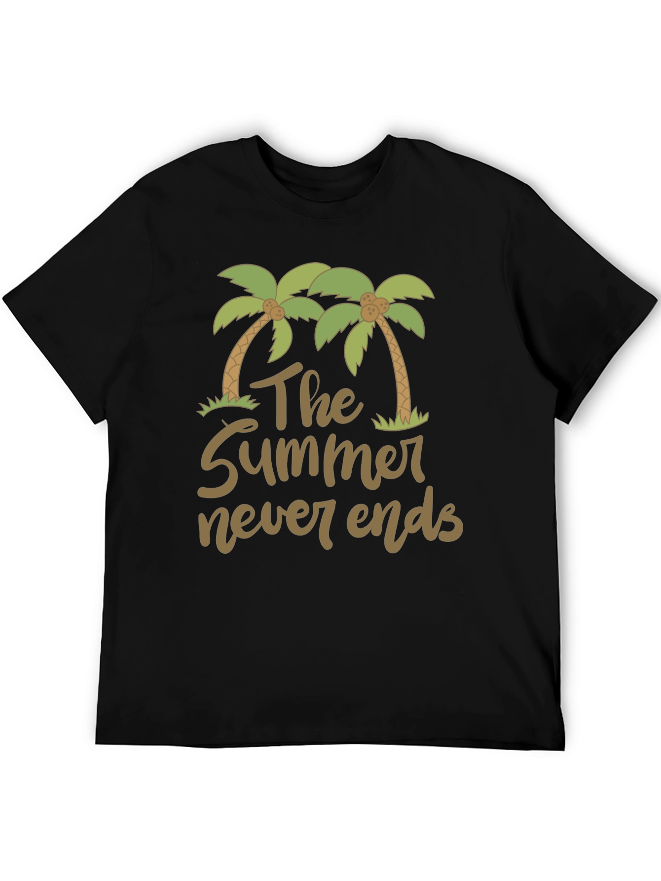 Summer Never Ends Palm Tree Graphic T-Shirt