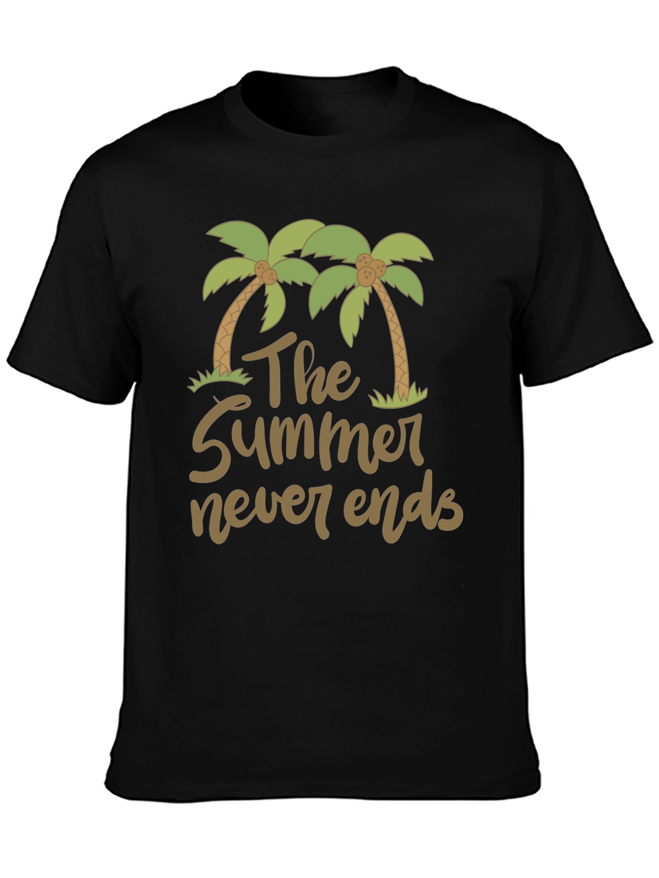 Summer Never Ends Palm Tree Graphic T-Shirt