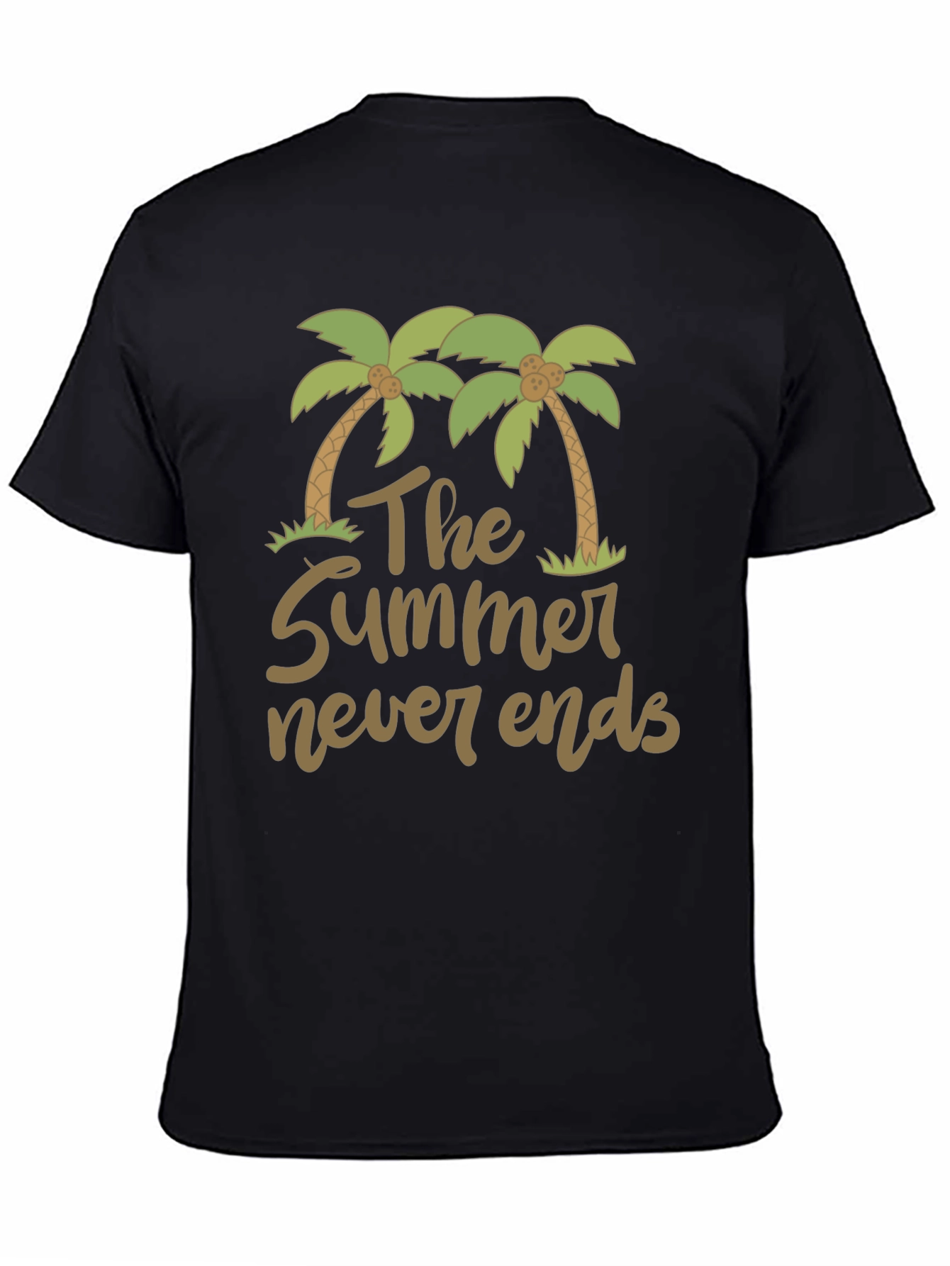 Summer Never Ends Palm Tree Graphic T-Shirt
