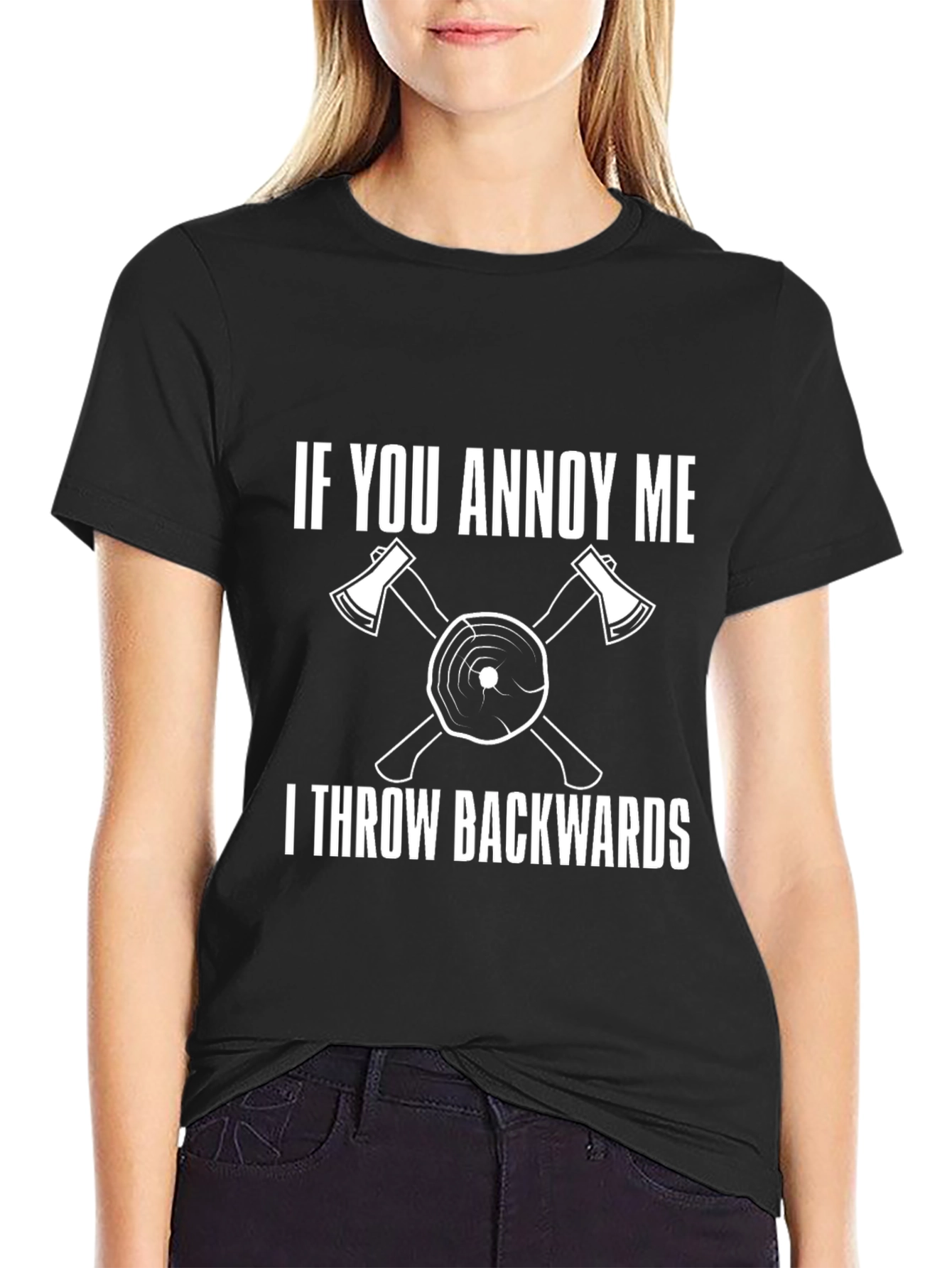 Annoy Me Throw Backwards Axe T-Shirt