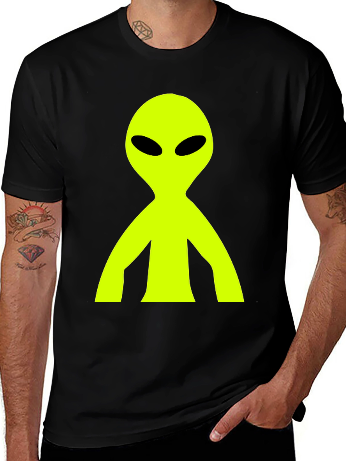 Alien Graphic T-Shirt - Black Cotton Tee