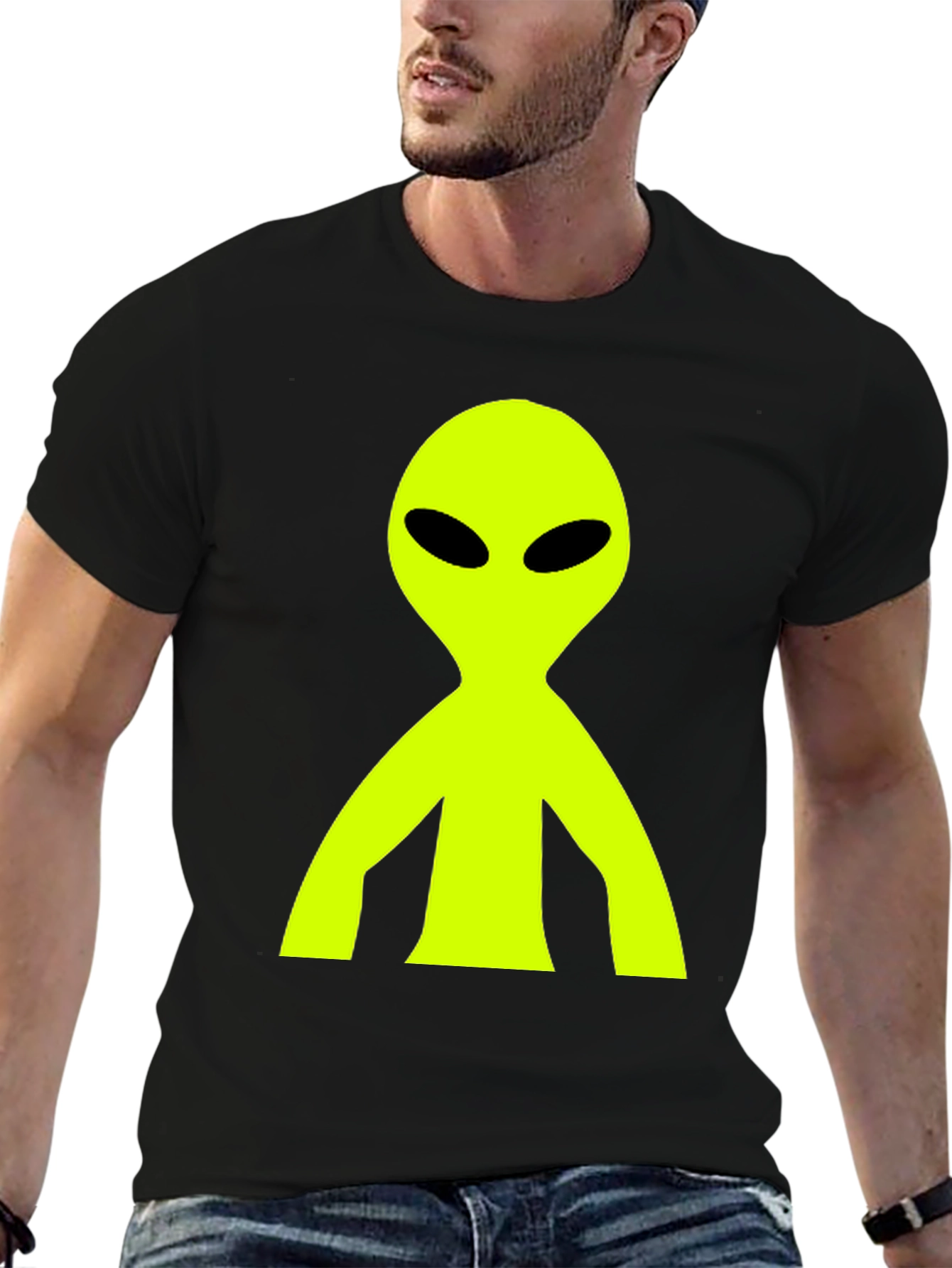 Alien Graphic T-Shirt - Black Cotton Tee