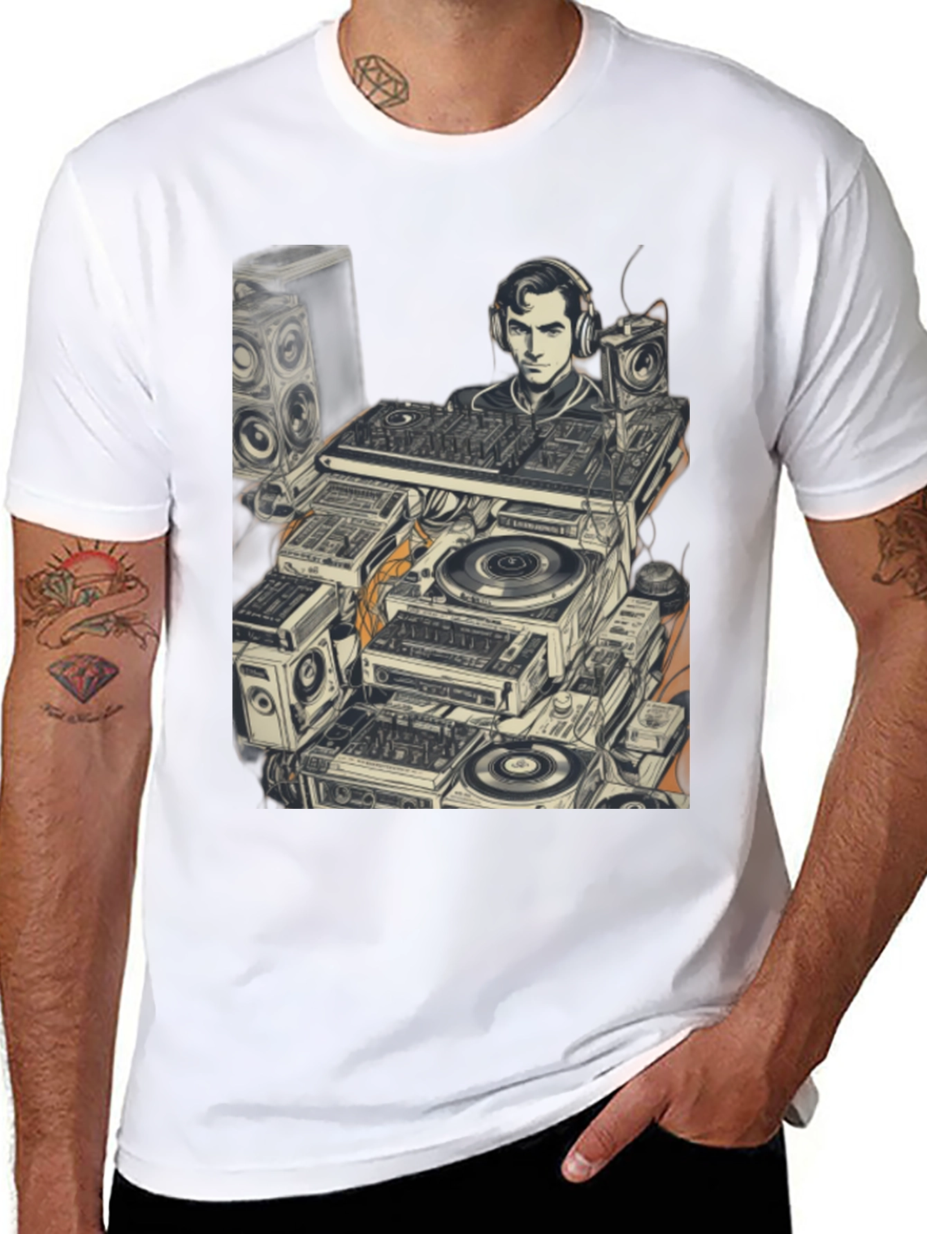 DJ Turntable Graphic Tee - Cool Music Lover Shirt