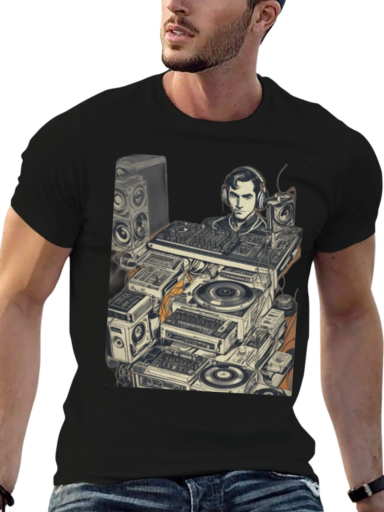 DJ Turntable Graphic Tee - Cool Music Lover Shirt