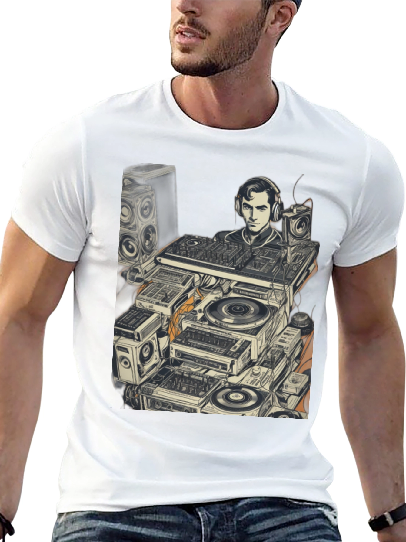 DJ Turntable Graphic Tee - Cool Music Lover Shirt