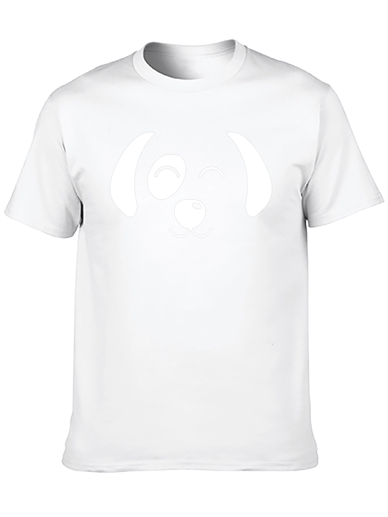 Dog Face Graphic T-Shirt - Black Casual Cotton Tee
