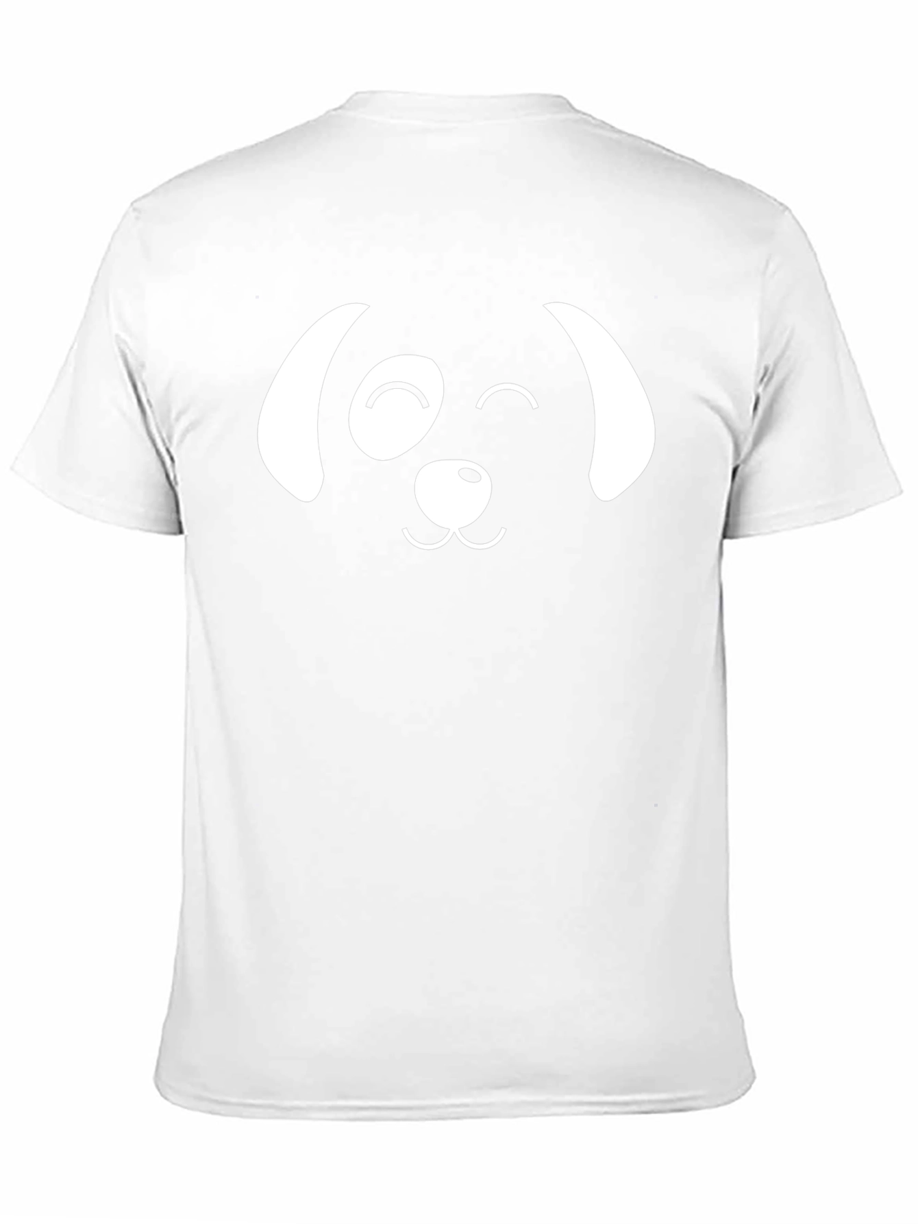 Dog Face Graphic T-Shirt - Black Casual Cotton Tee