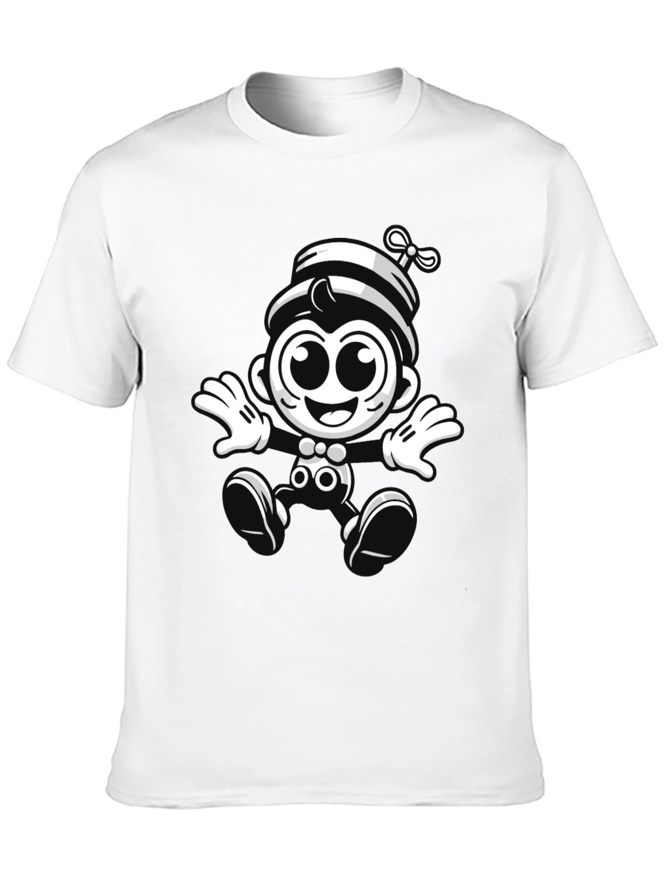 Cartoon Monkey Graphic Black T-Shirt