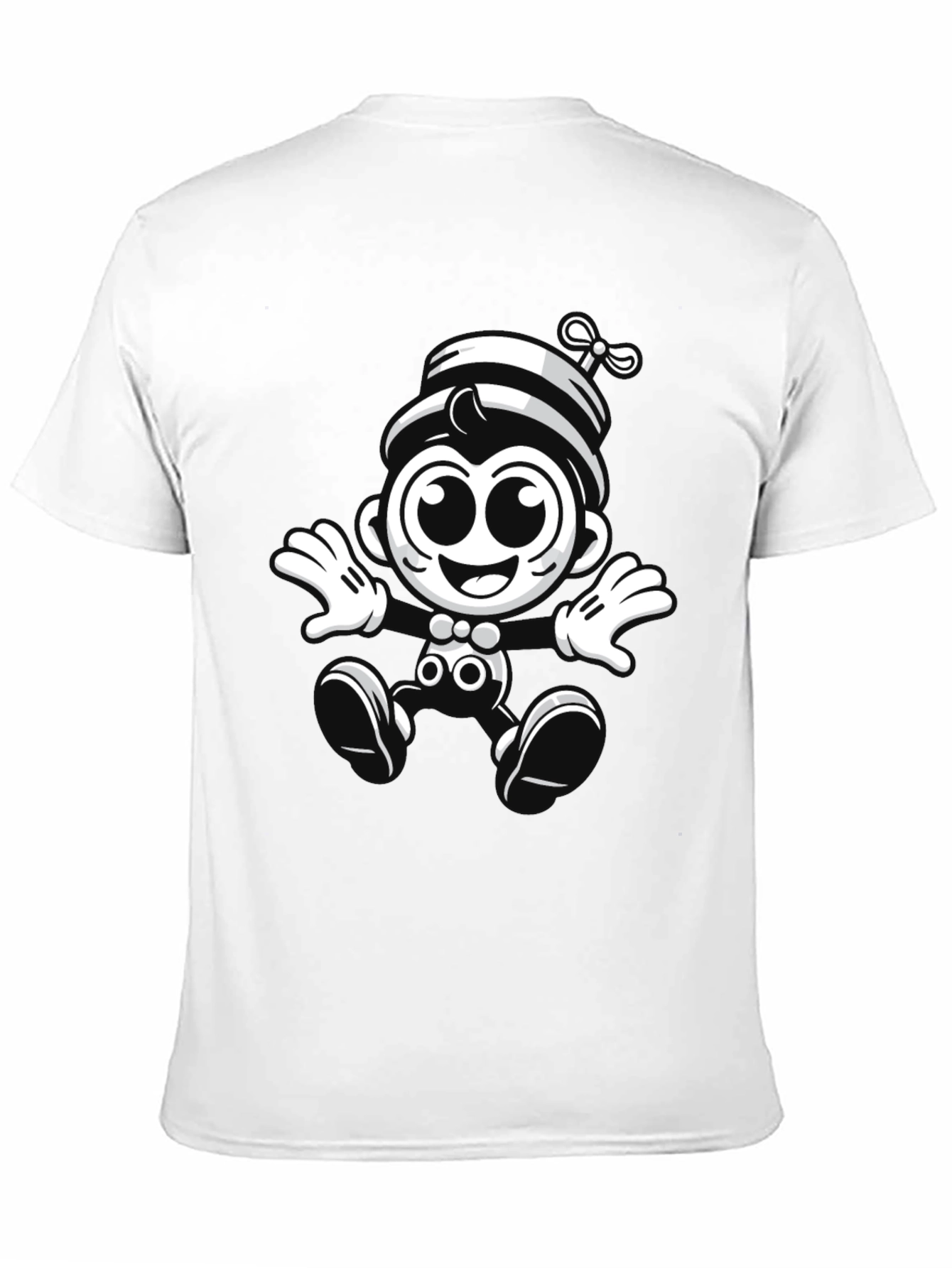 Cartoon Monkey Graphic Black T-Shirt