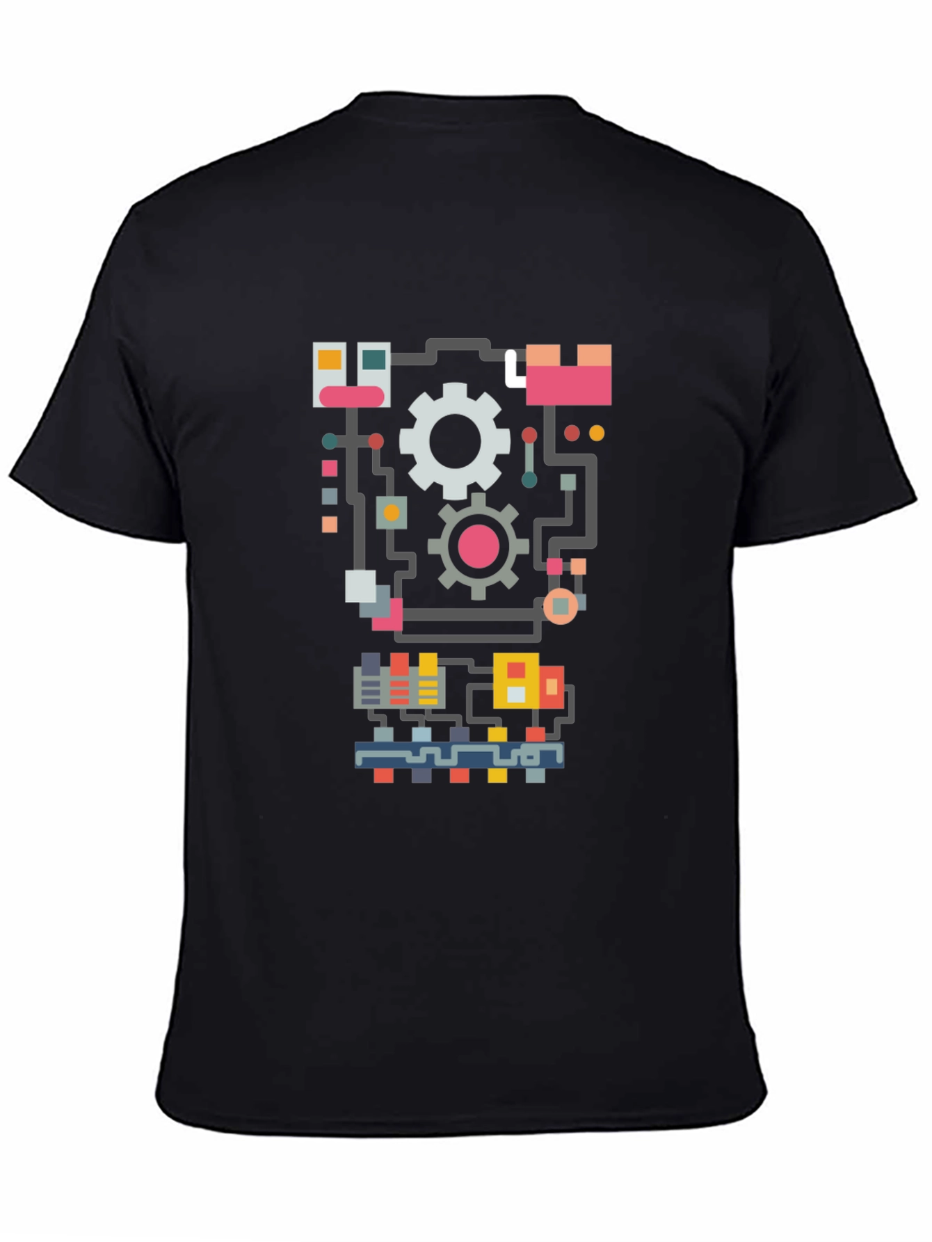 Retro Robotics T-Shirt - Gears and Circuits Design