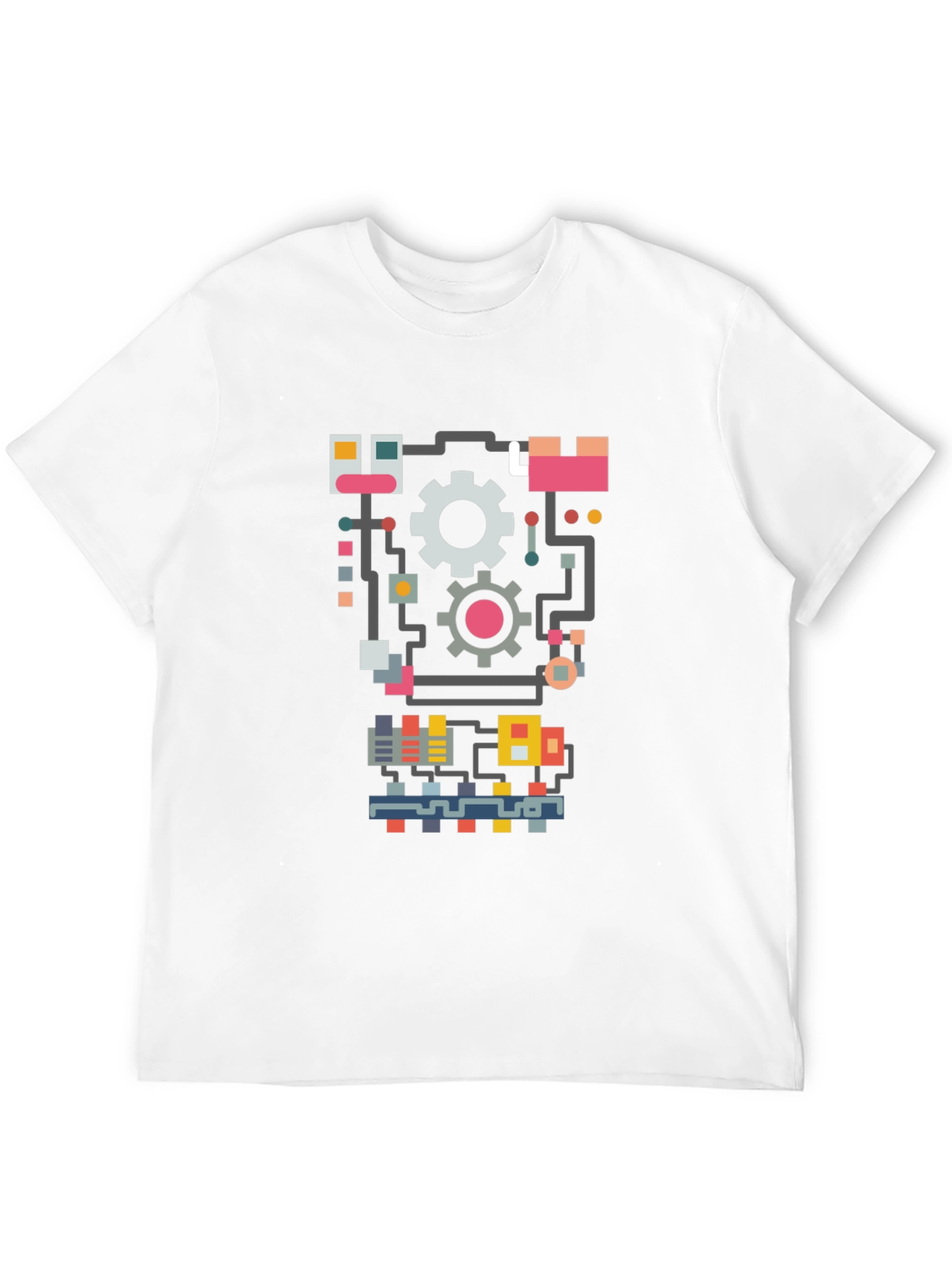 Retro Robotics T-Shirt - Gears and Circuits Design
