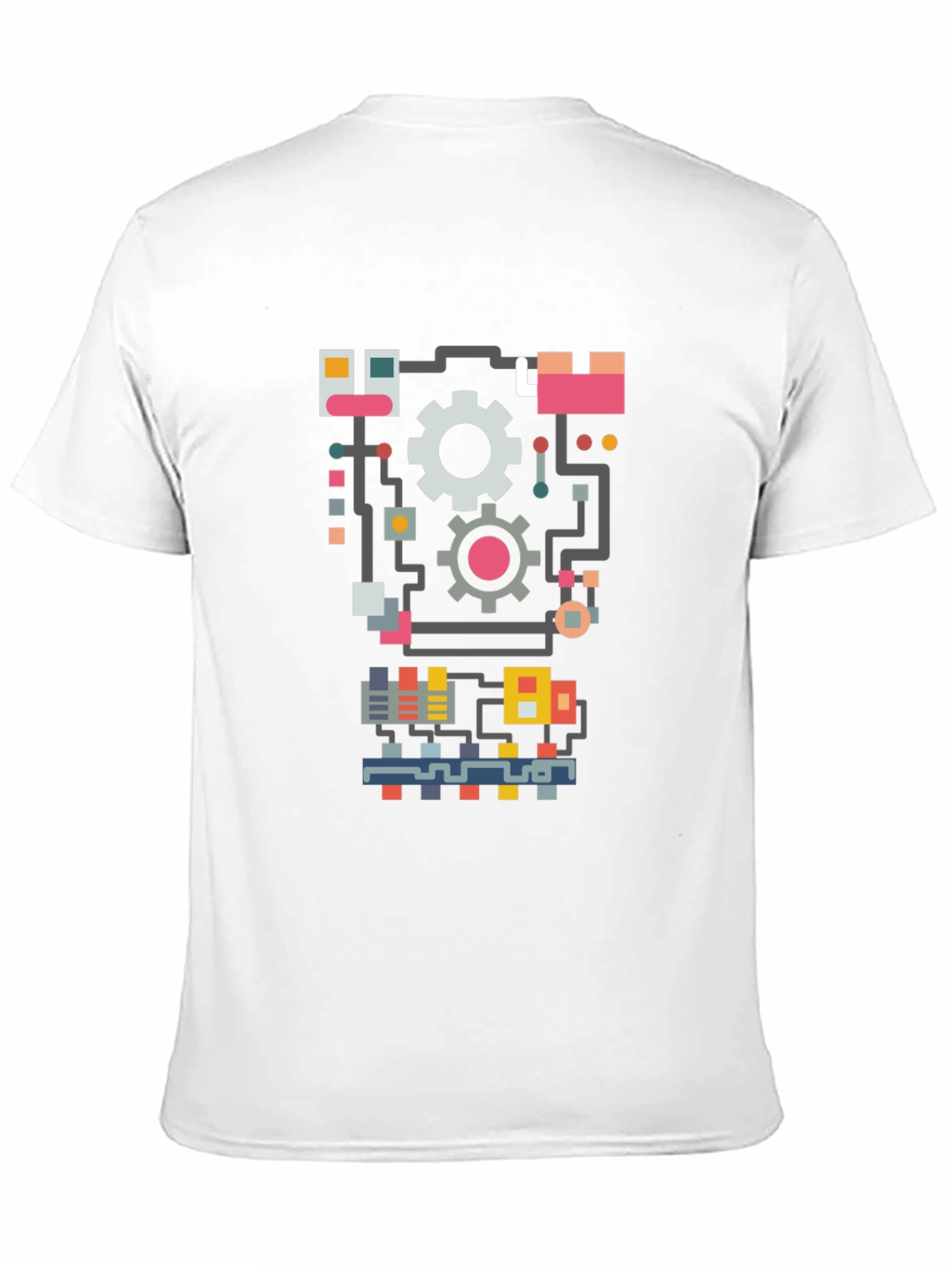 Retro Robotics T-Shirt - Gears and Circuits Design
