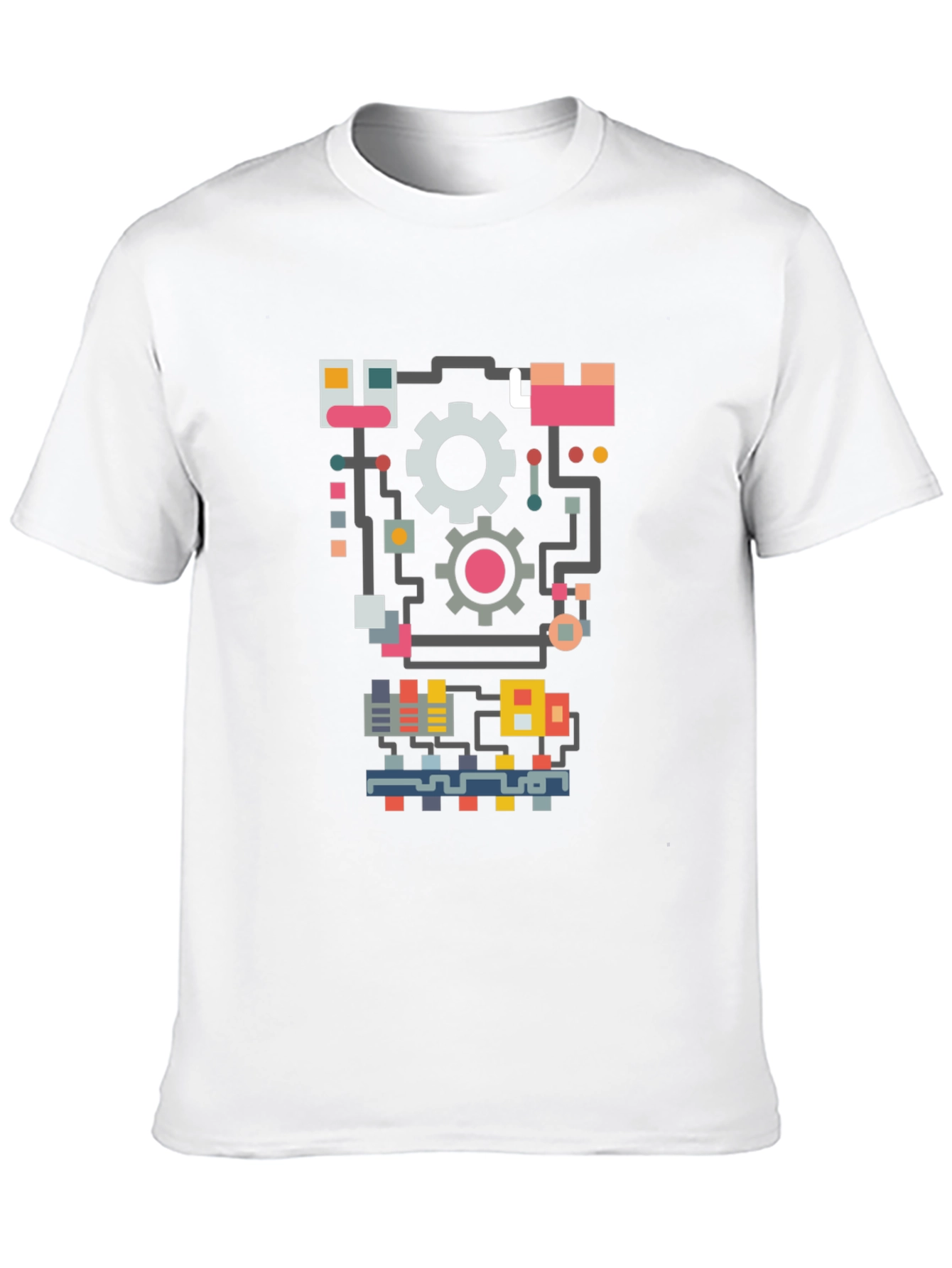 Retro Robotics T-Shirt - Gears and Circuits Design