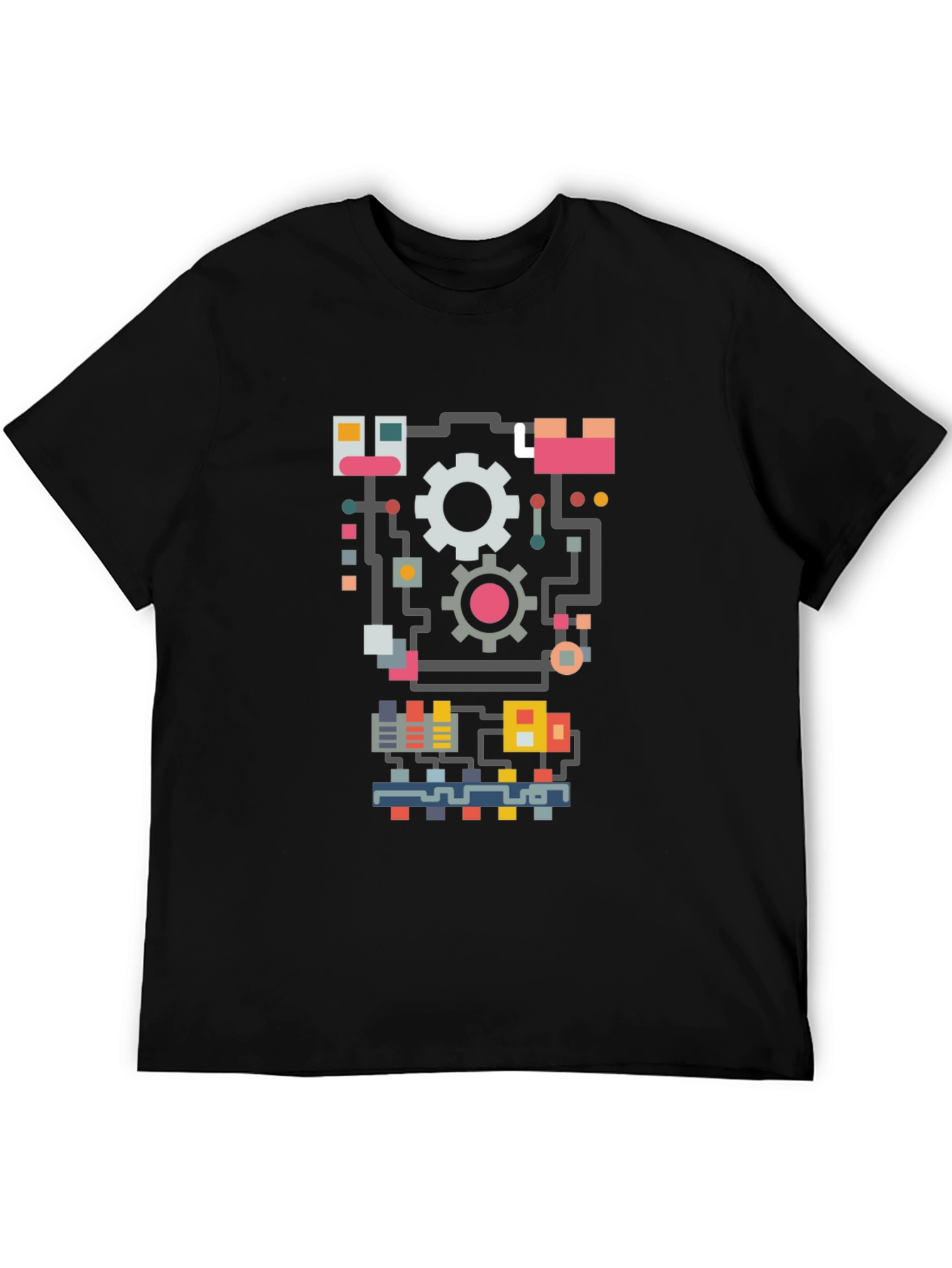 Retro Robotics T-Shirt - Gears and Circuits Design
