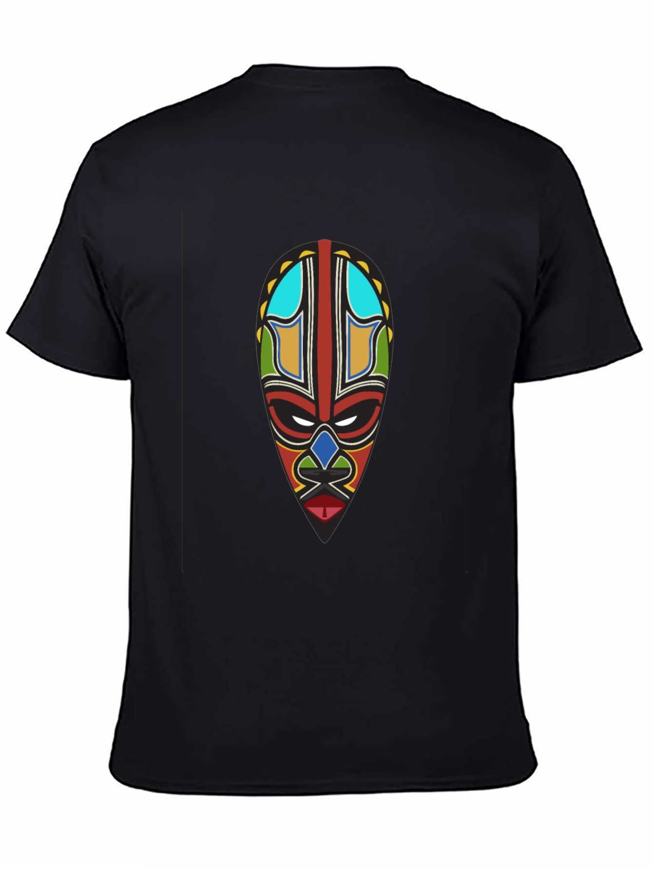 Tribal Mask Graphic Black T-Shirt