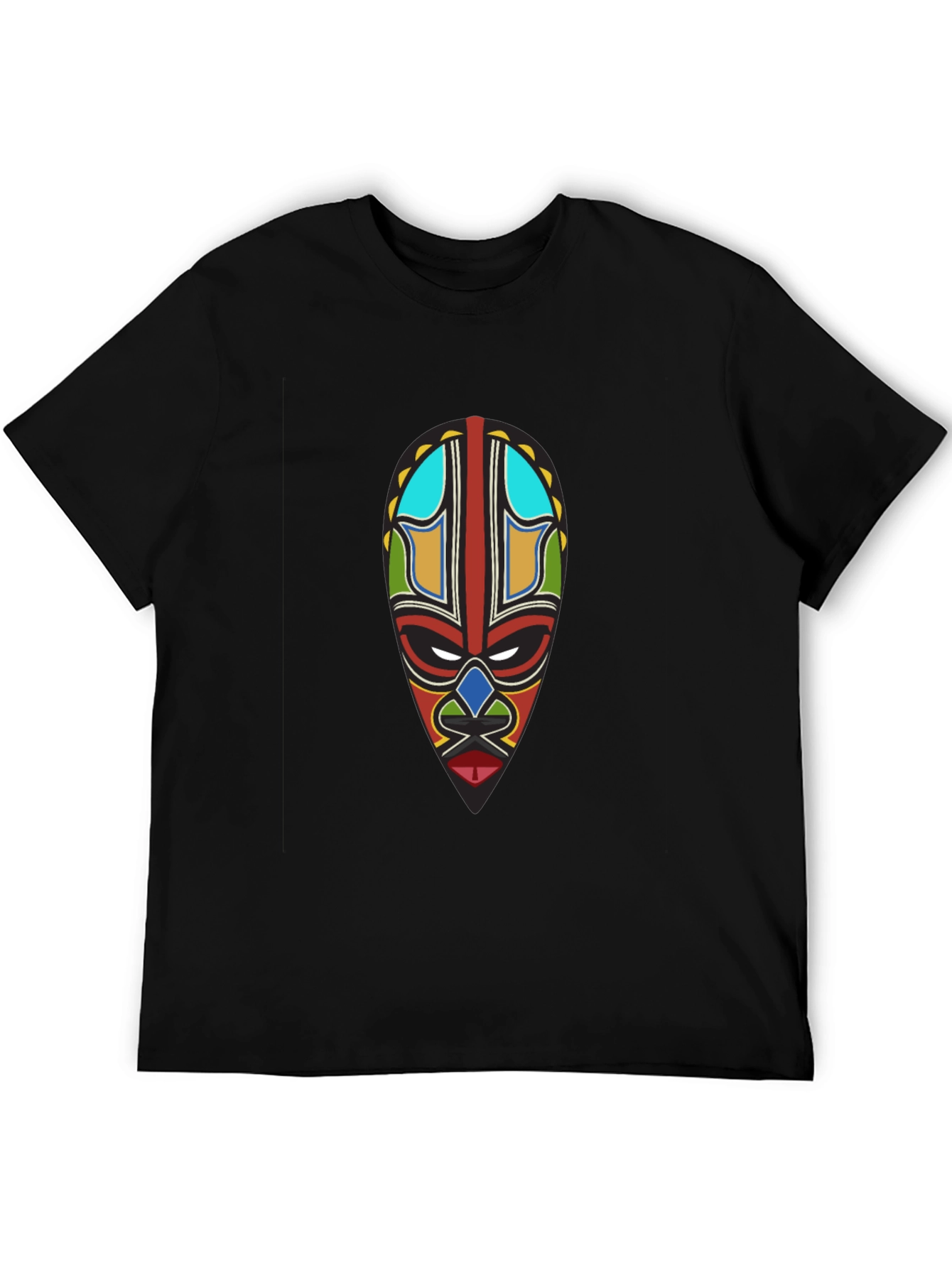 Tribal Mask Graphic Black T-Shirt