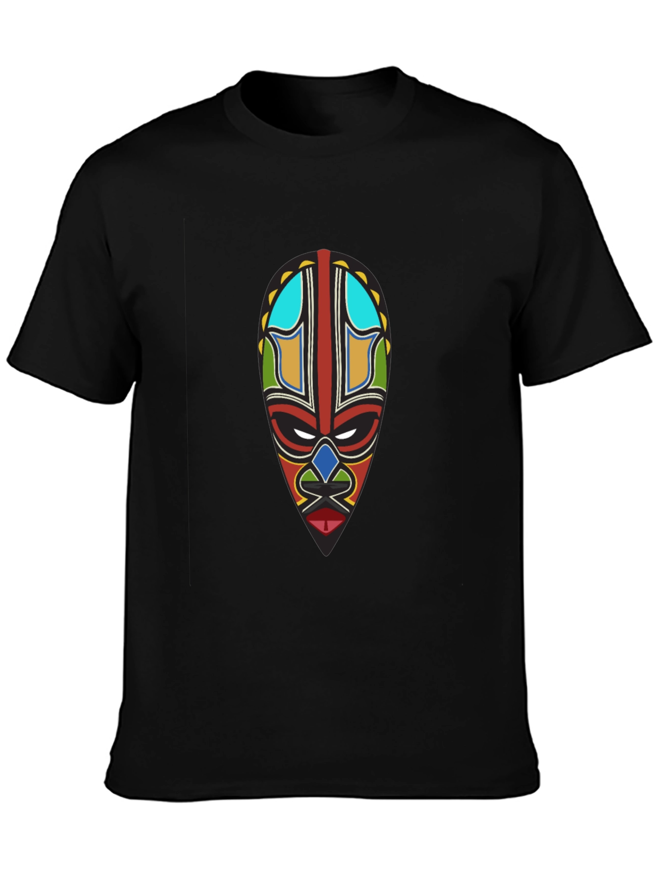 Tribal Mask Graphic Black T-Shirt