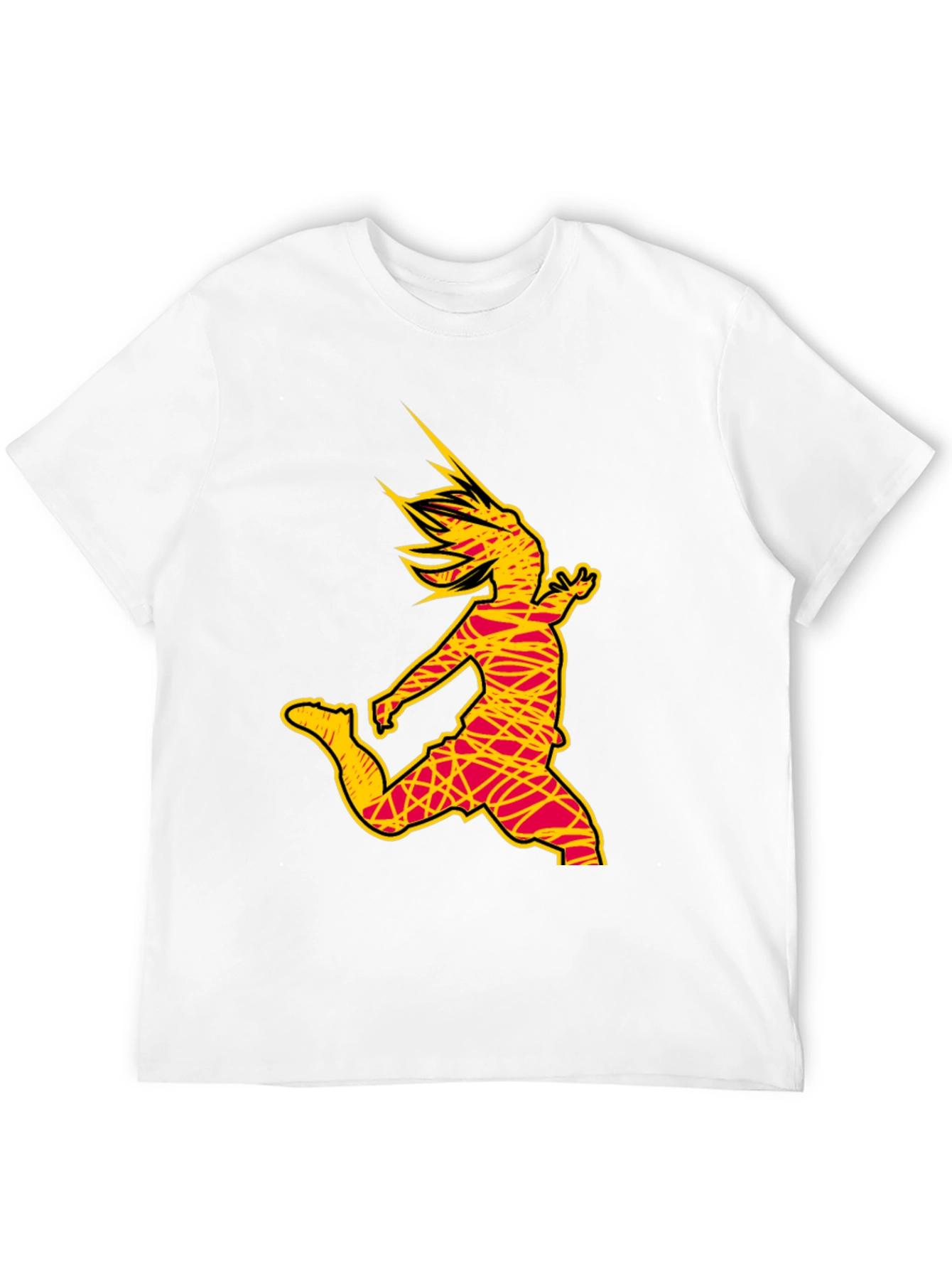 Abstract Soccer Kick Graphic Tee - Black