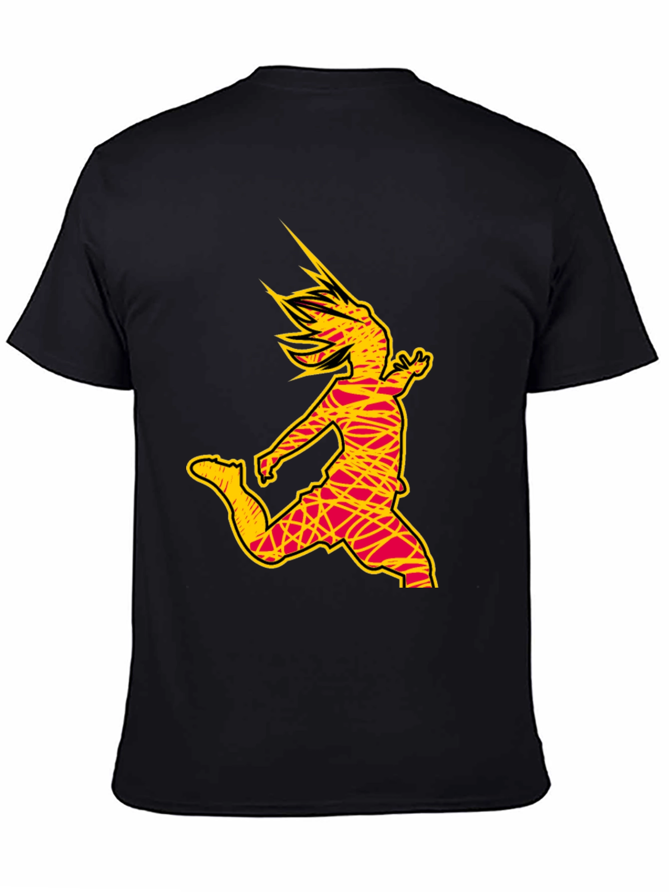 Abstract Soccer Kick Graphic Tee - Black