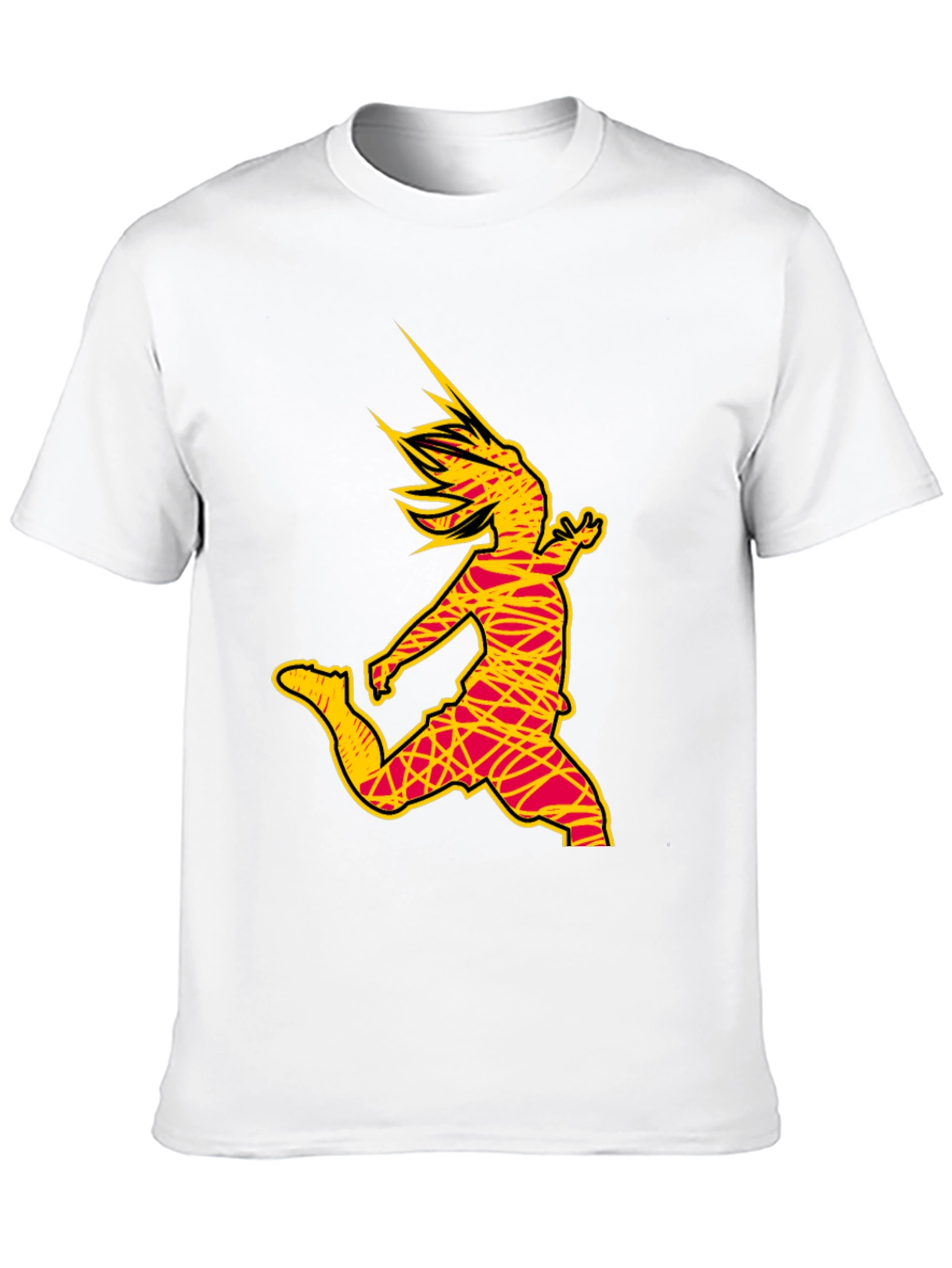 Abstract Soccer Kick Graphic Tee - Black