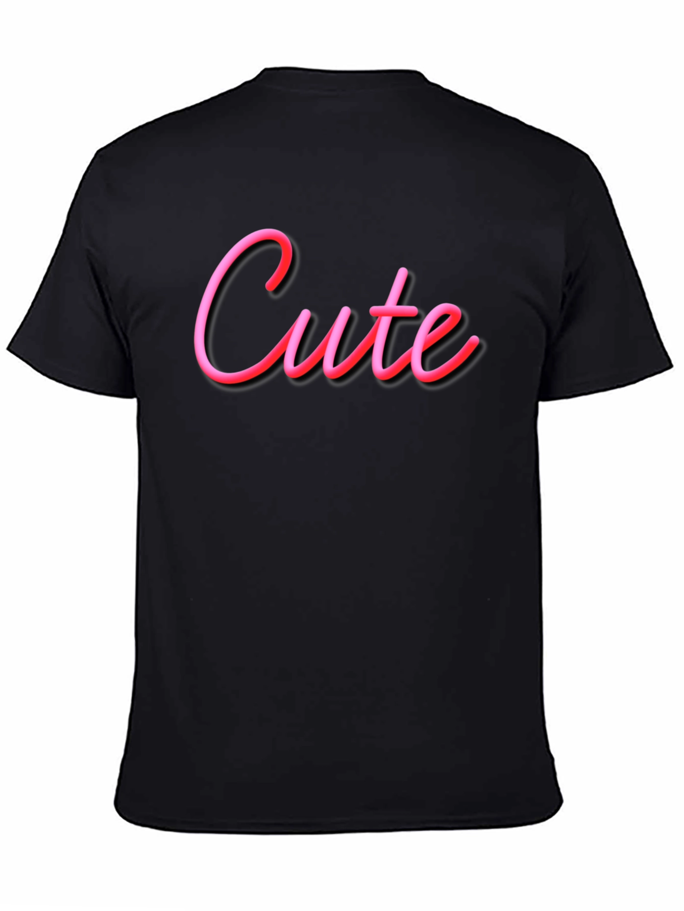 Cute Graphic Tee - Soft Black Cotton T-Shirt