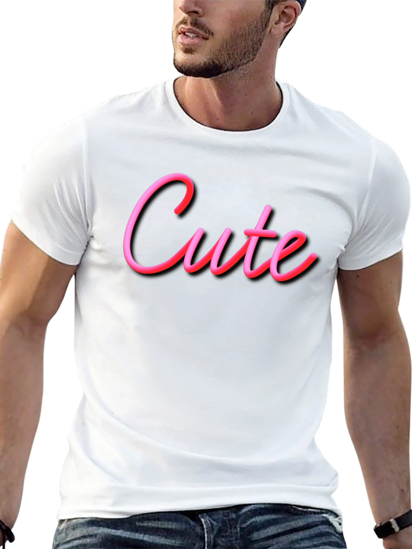 Cute Graphic Tee - Soft Black Cotton T-Shirt