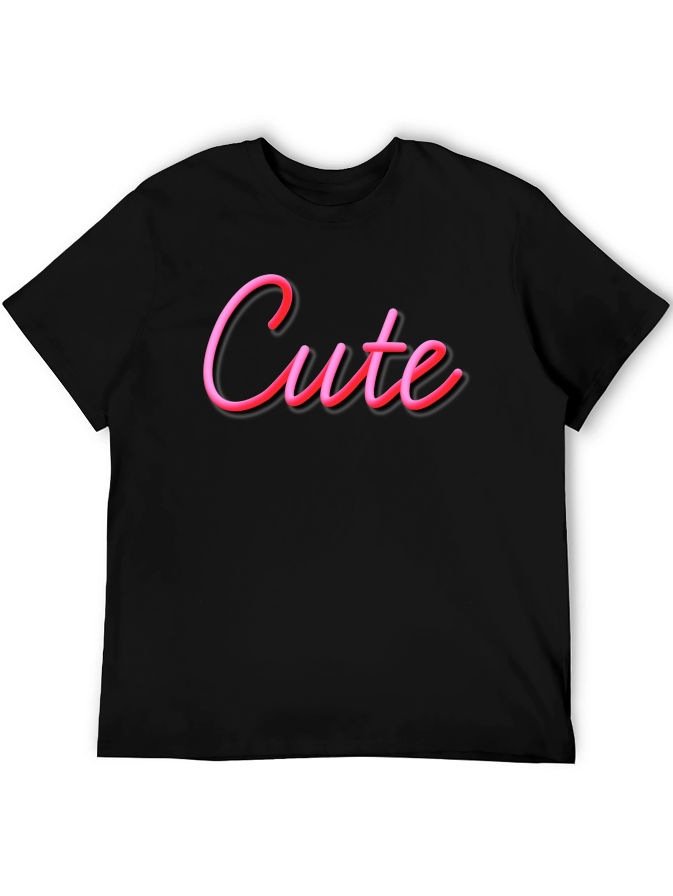 Cute Graphic Tee - Soft Black Cotton T-Shirt