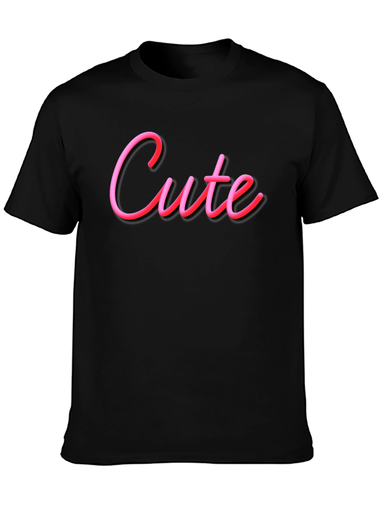 Cute Graphic Tee - Soft Black Cotton T-Shirt