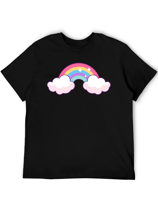 Rainbow Cloud Graphic T-Shirt - Mens Black Tee