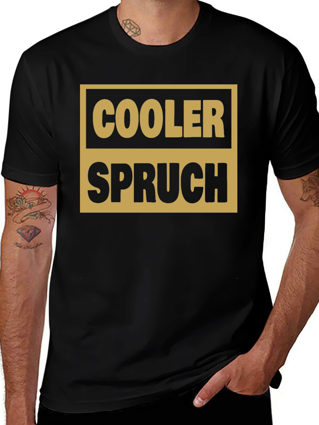 Cooler Spruch Graphic Tee - Black Cotton Casual Shirt