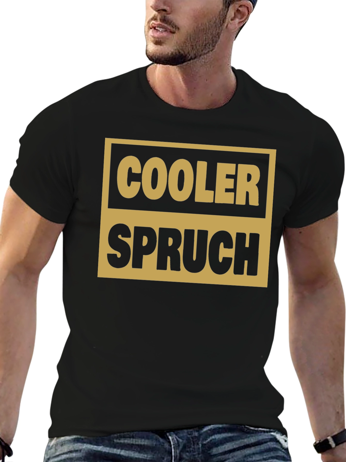 Cooler Spruch Graphic Tee - Black Cotton Casual Shirt