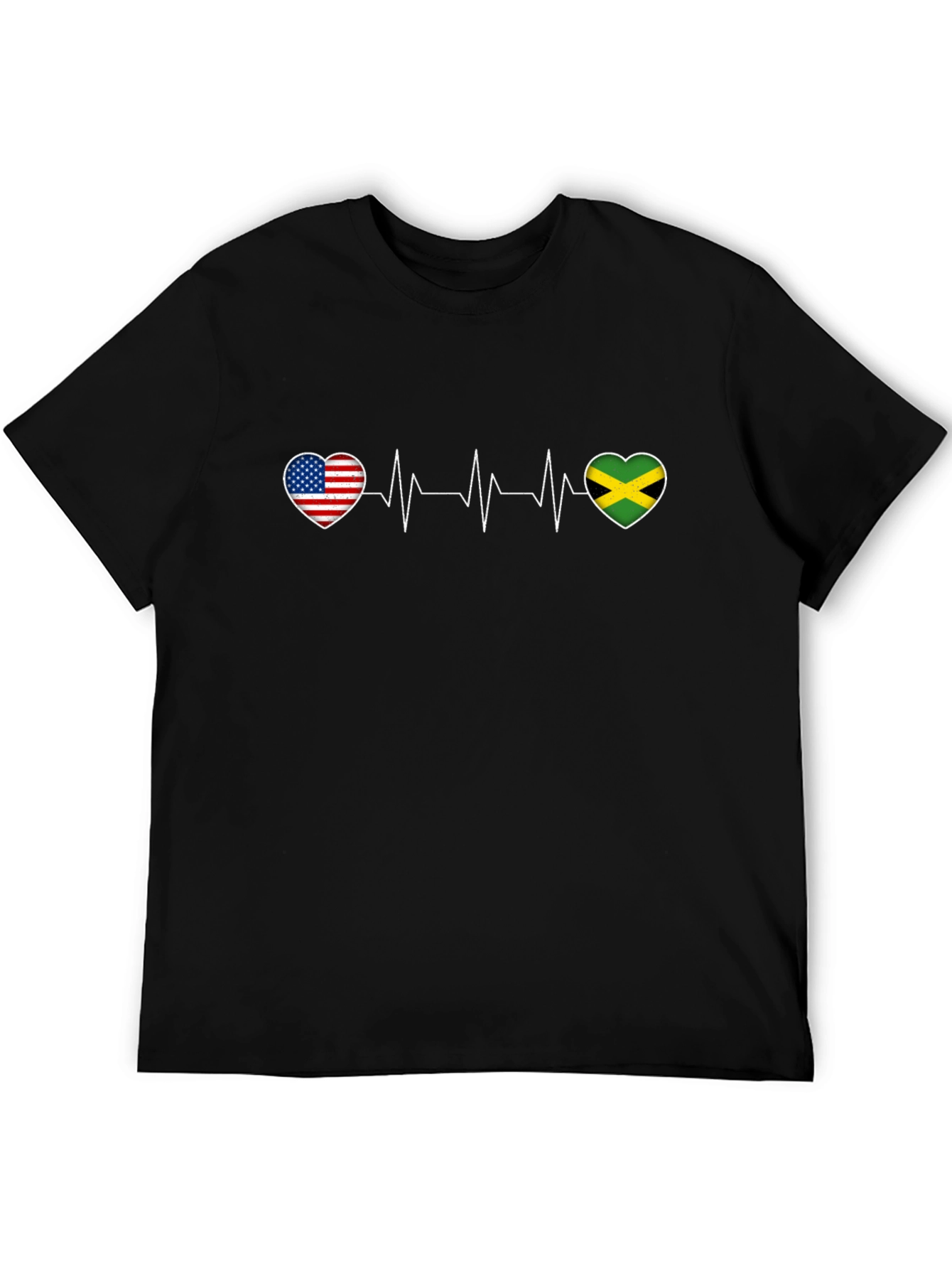 USA Jamaica Heartbeat Graphic T-Shirt