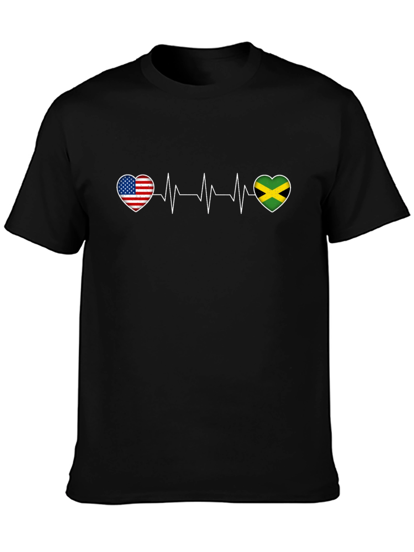 USA Jamaica Heartbeat Graphic T-Shirt
