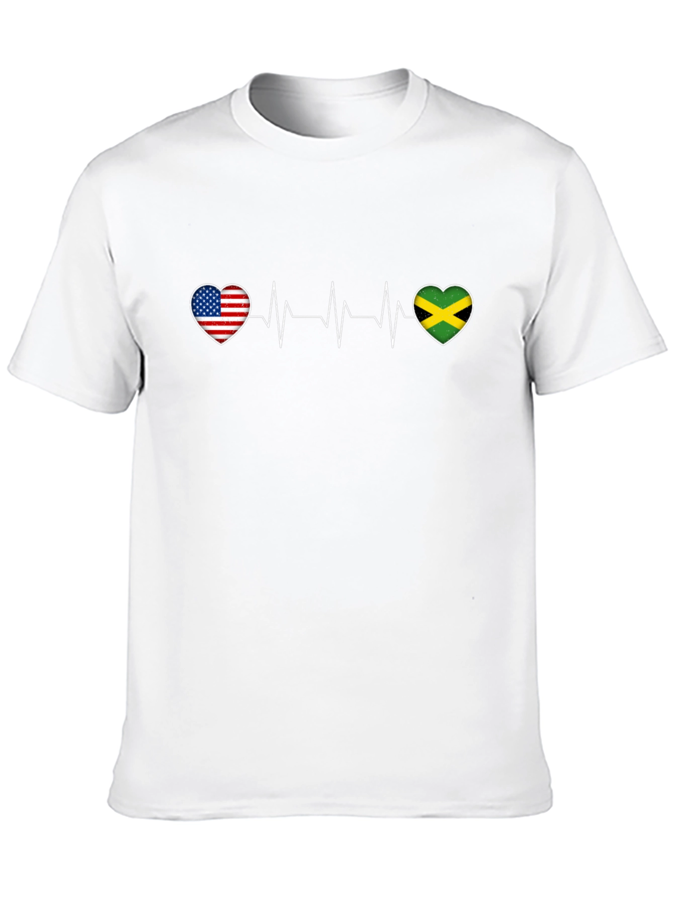 USA Jamaica Heartbeat Graphic T-Shirt