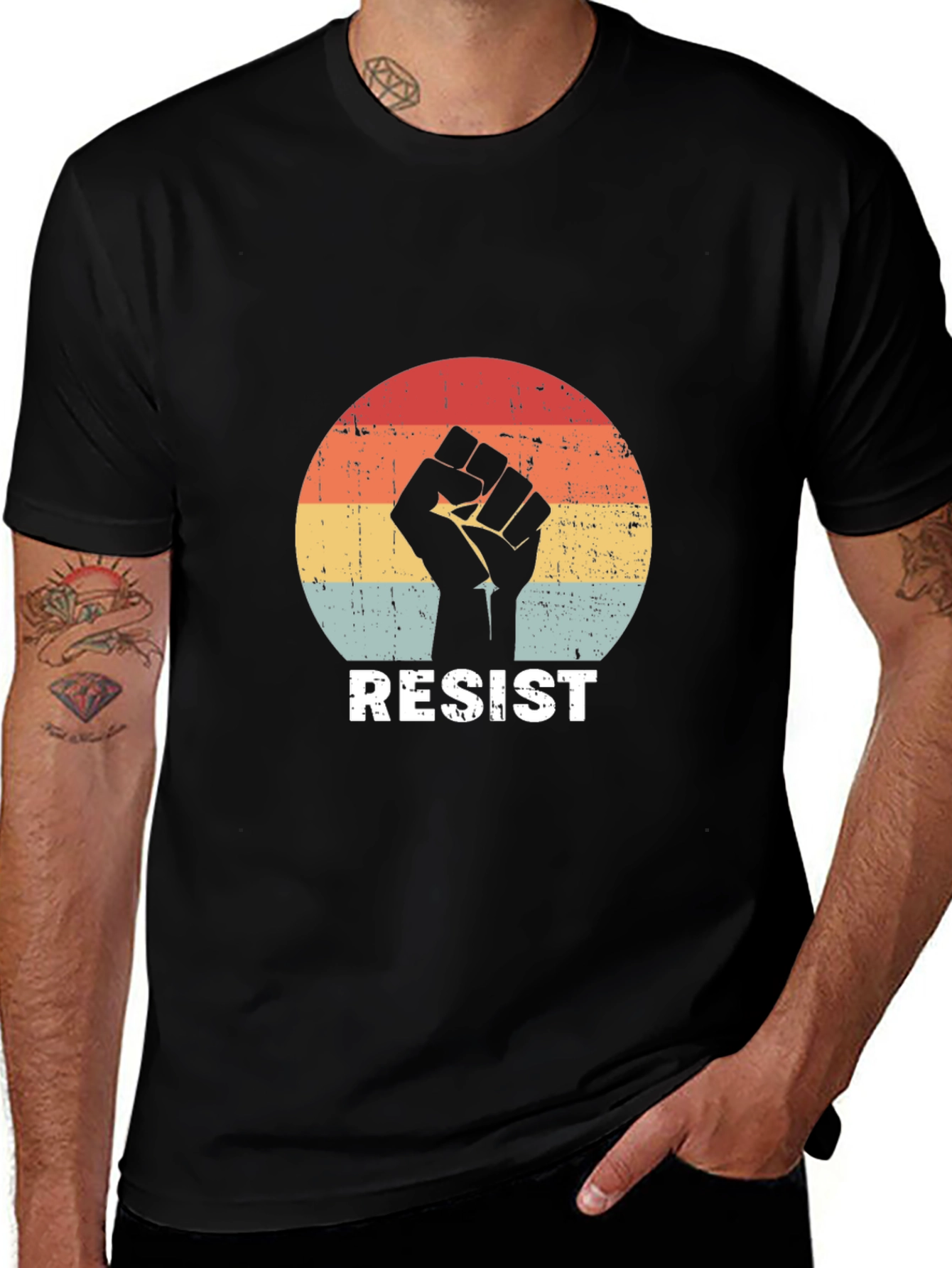 Resist Fist Graphic Tee - Retro Style Activism Shirt