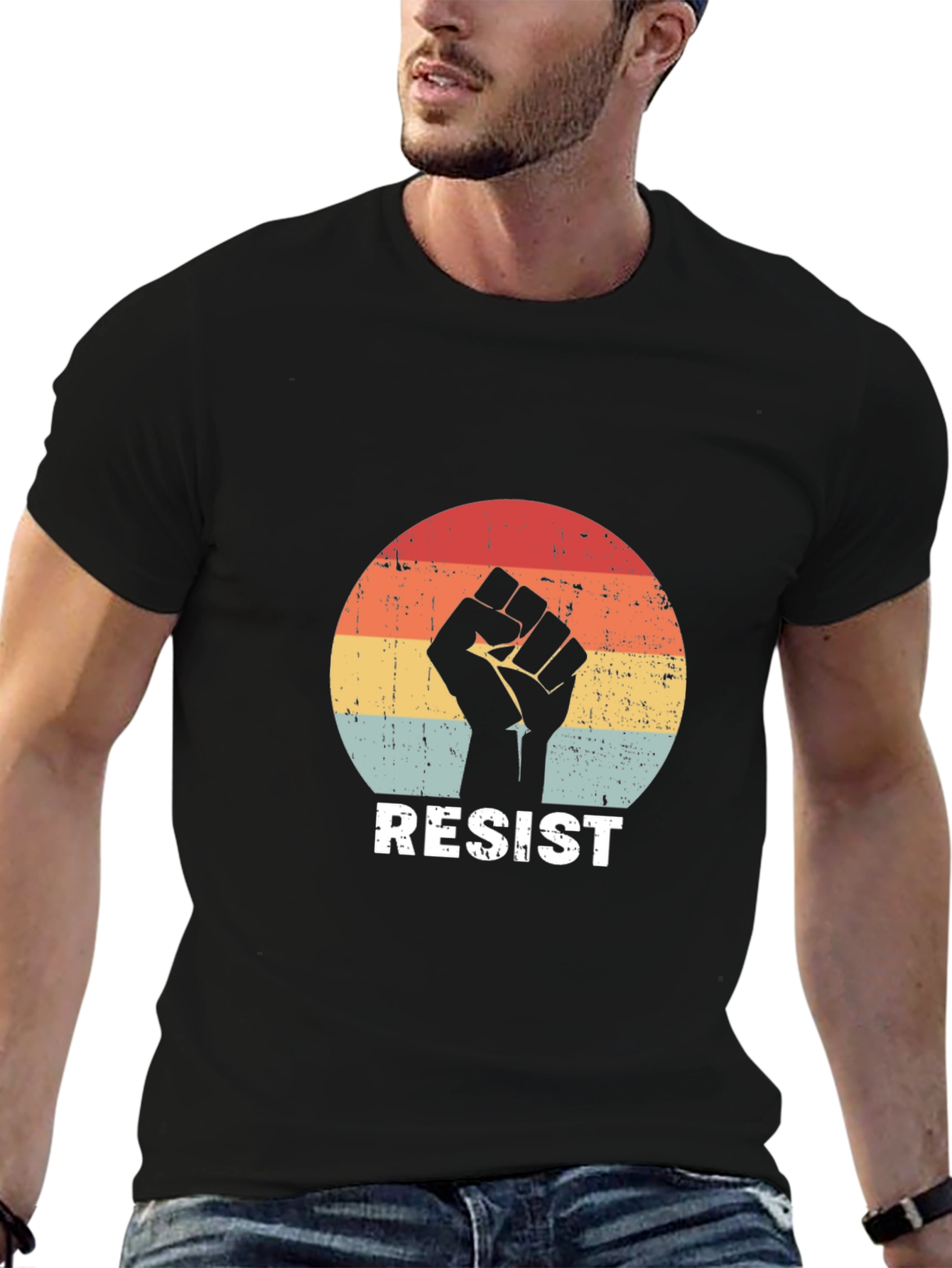 Resist Fist Graphic Tee - Retro Style Activism Shirt