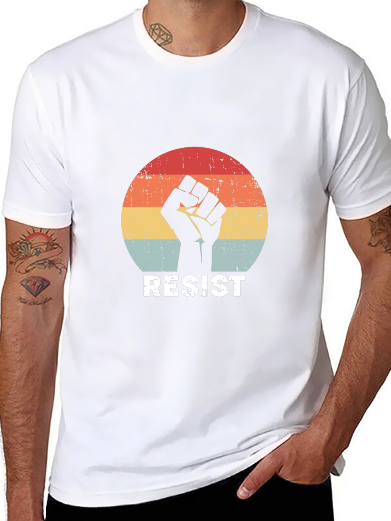 Resist Fist Graphic Tee - Retro Style Activism Shirt