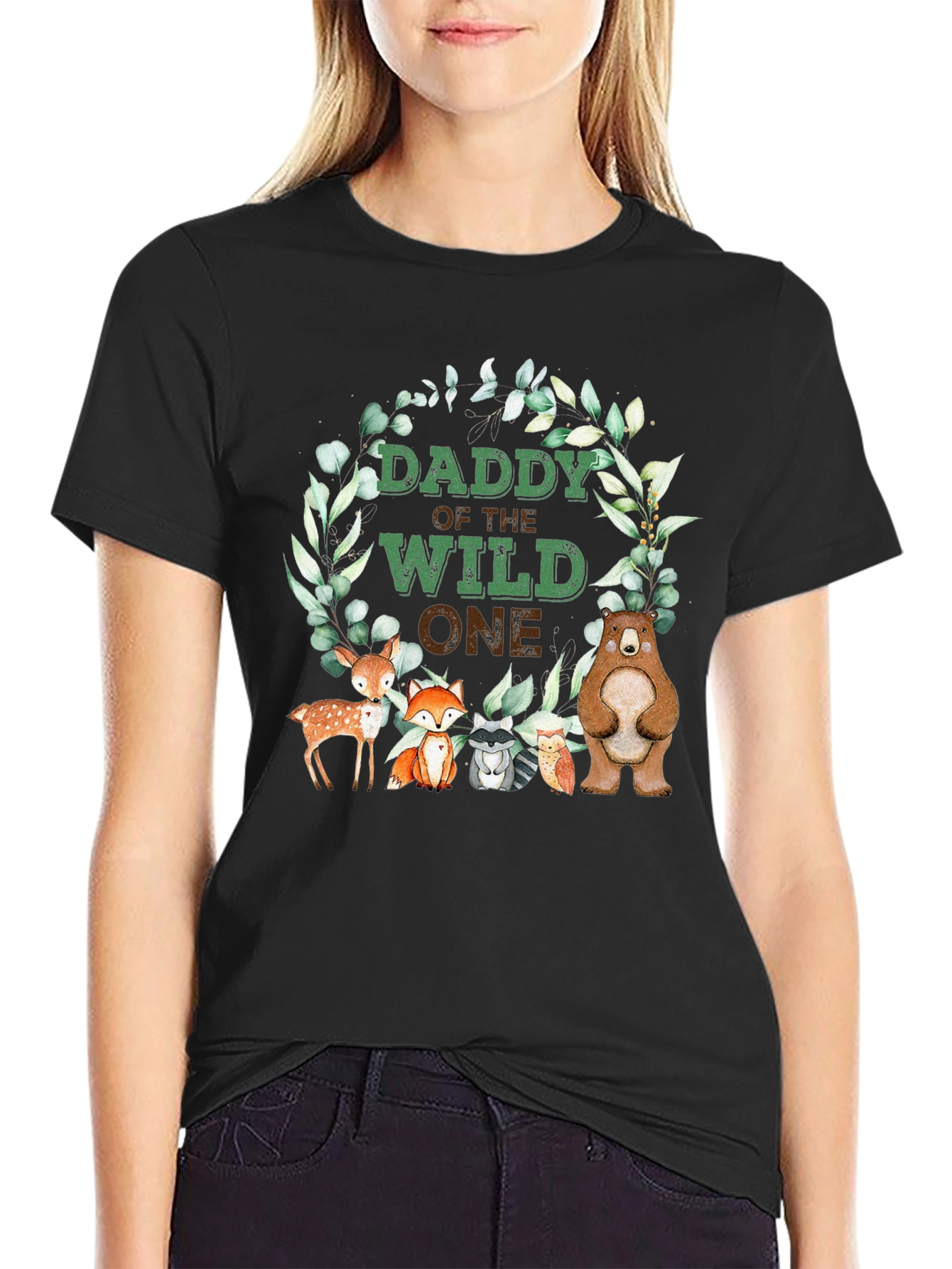 Daddy of the Wild One Woodland Animals T-Shirt