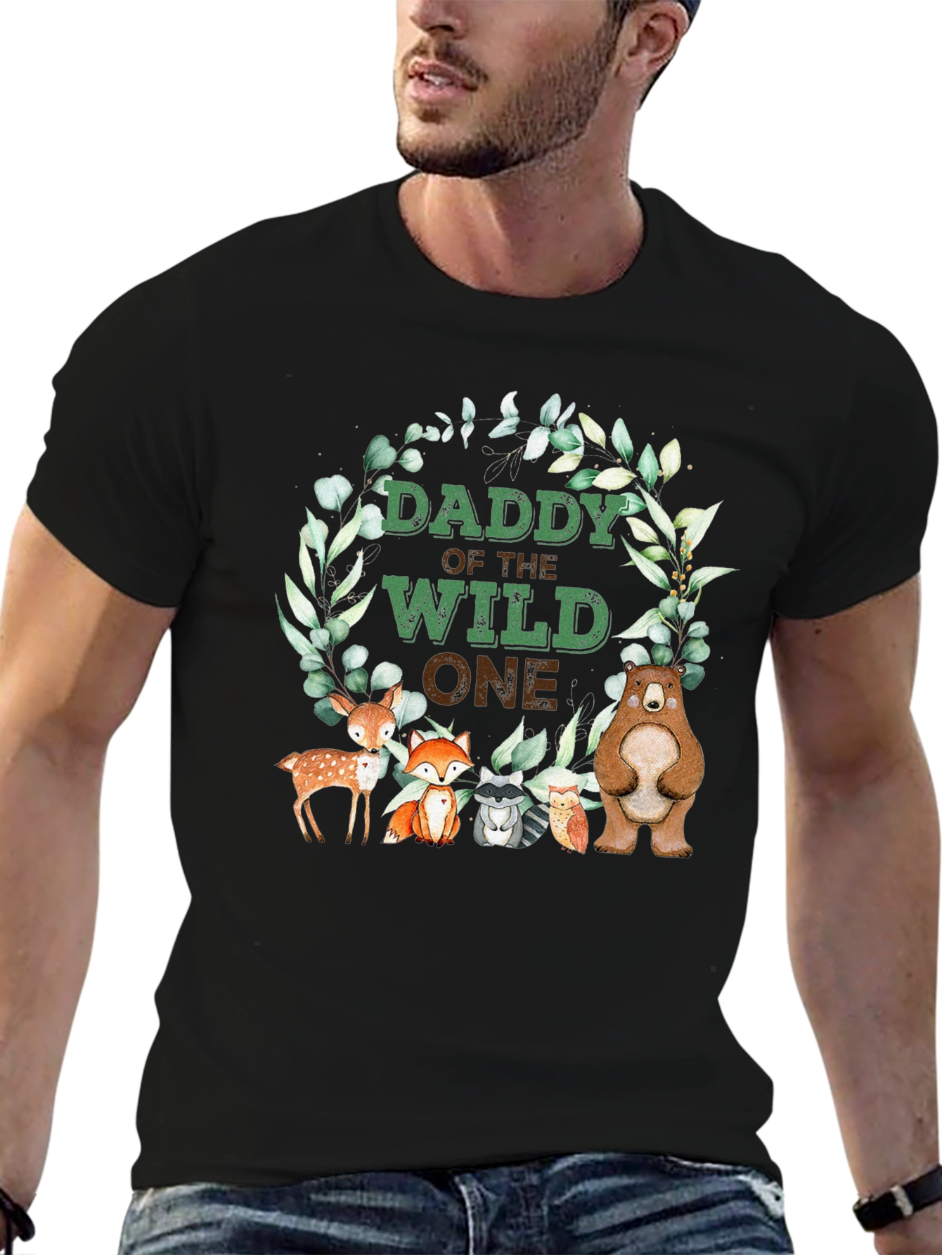 Daddy of the Wild One Woodland Animals T-Shirt