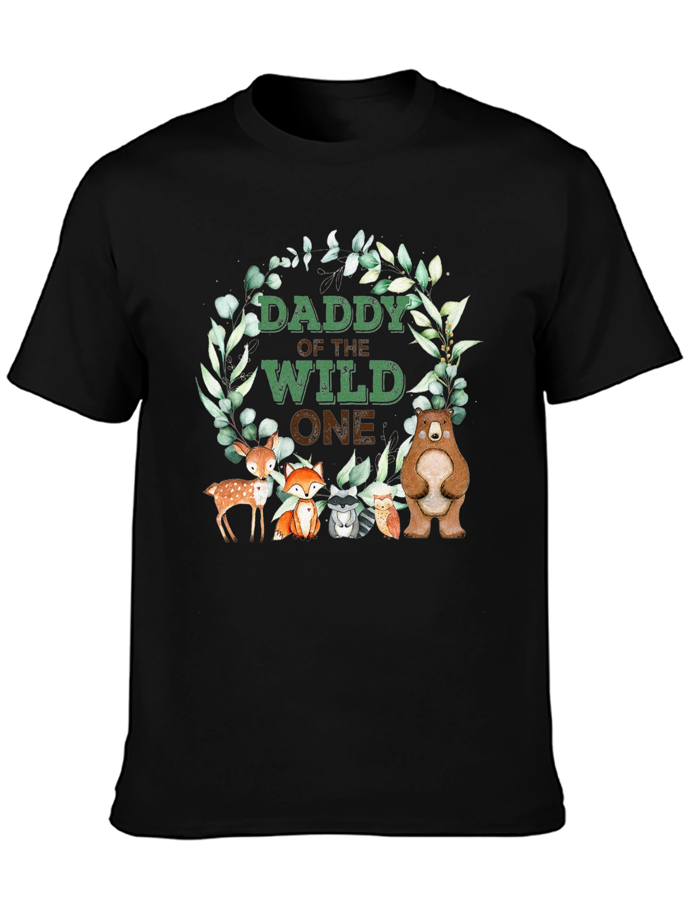 Daddy of the Wild One Woodland Animals T-Shirt