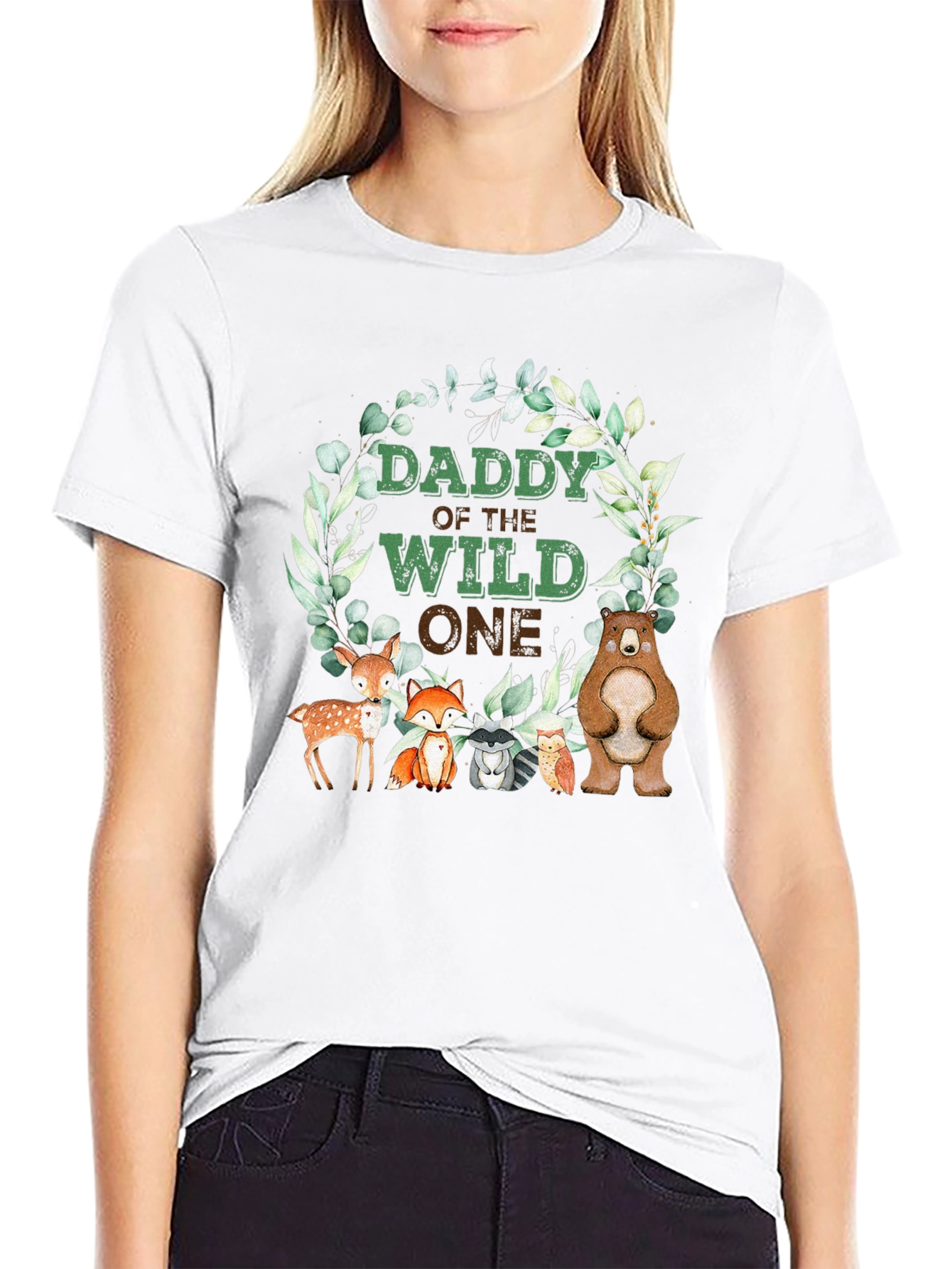 Daddy of the Wild One Woodland Animals T-Shirt