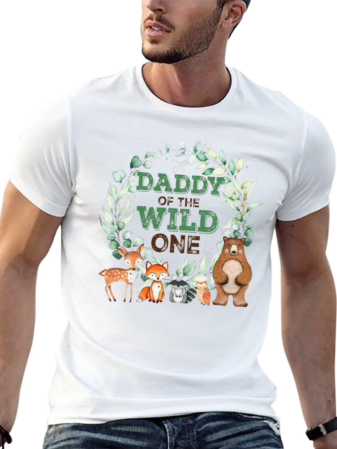 Daddy of the Wild One Woodland Animals T-Shirt