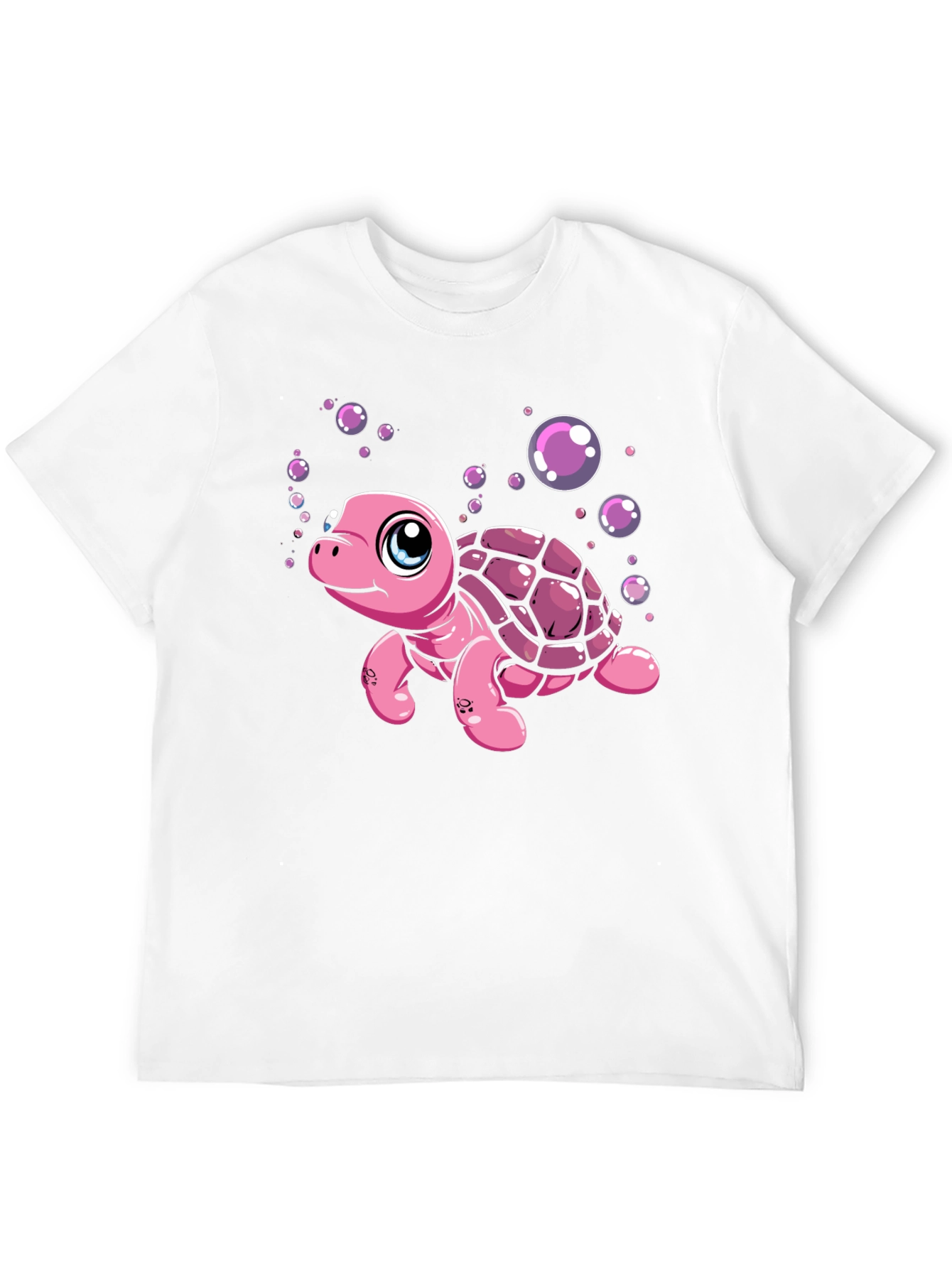 Cute Pink Turtle Graphic T-Shirt
