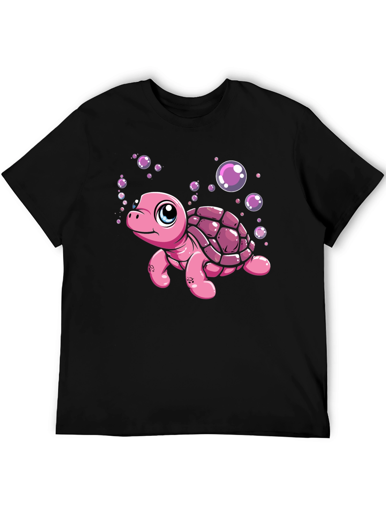 Cute Pink Turtle Graphic T-Shirt
