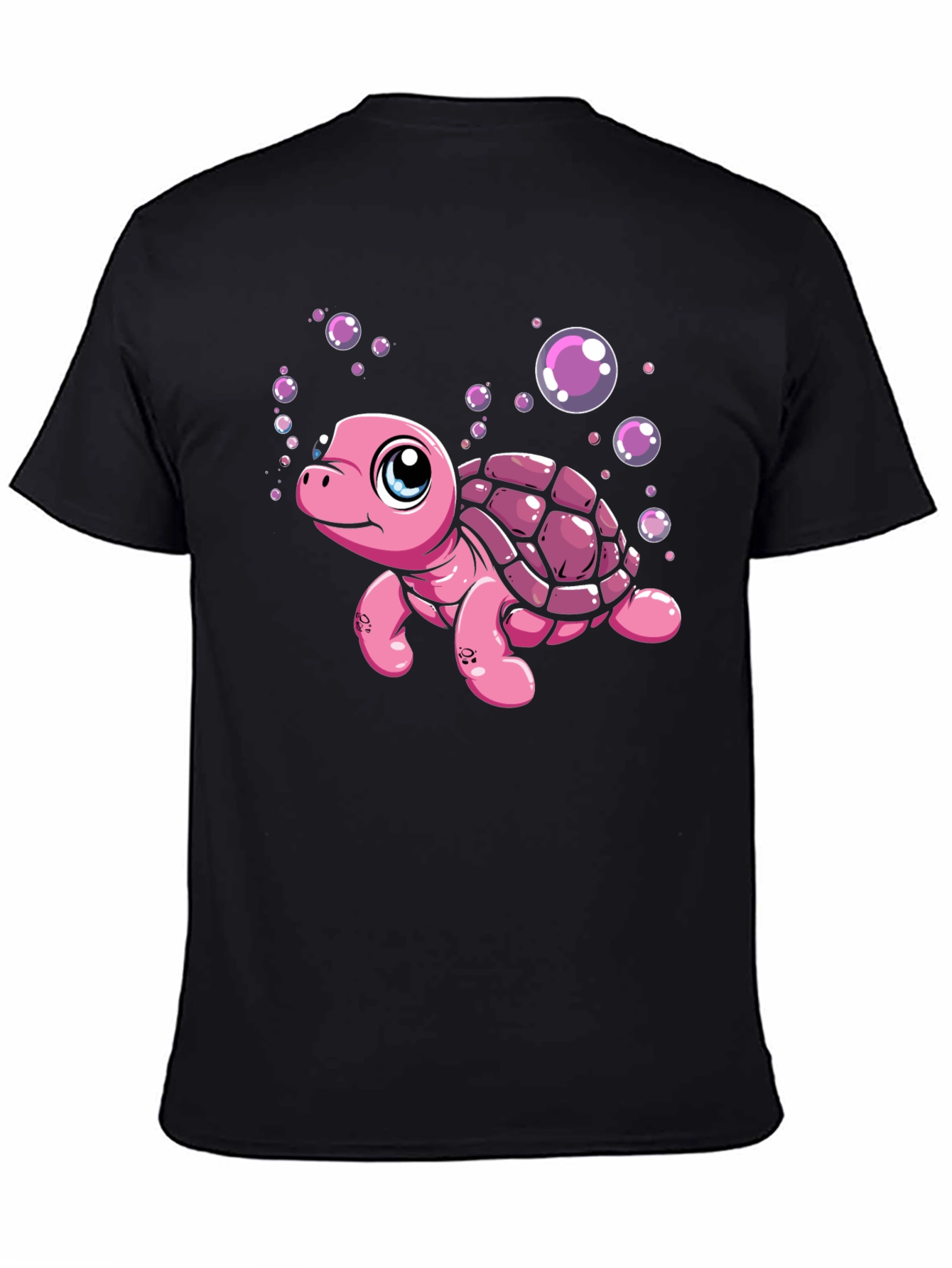 Cute Pink Turtle Graphic T-Shirt