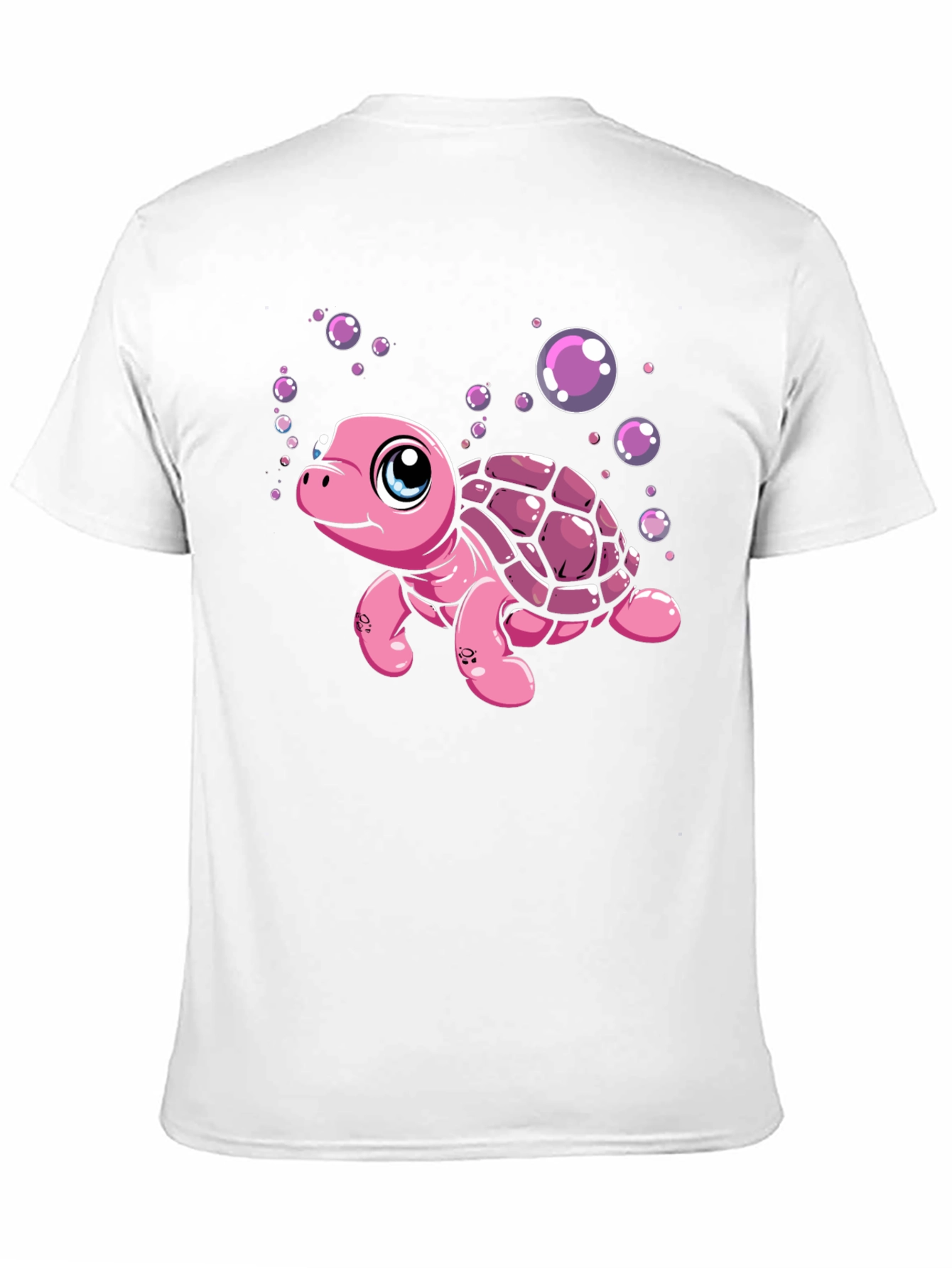Cute Pink Turtle Graphic T-Shirt