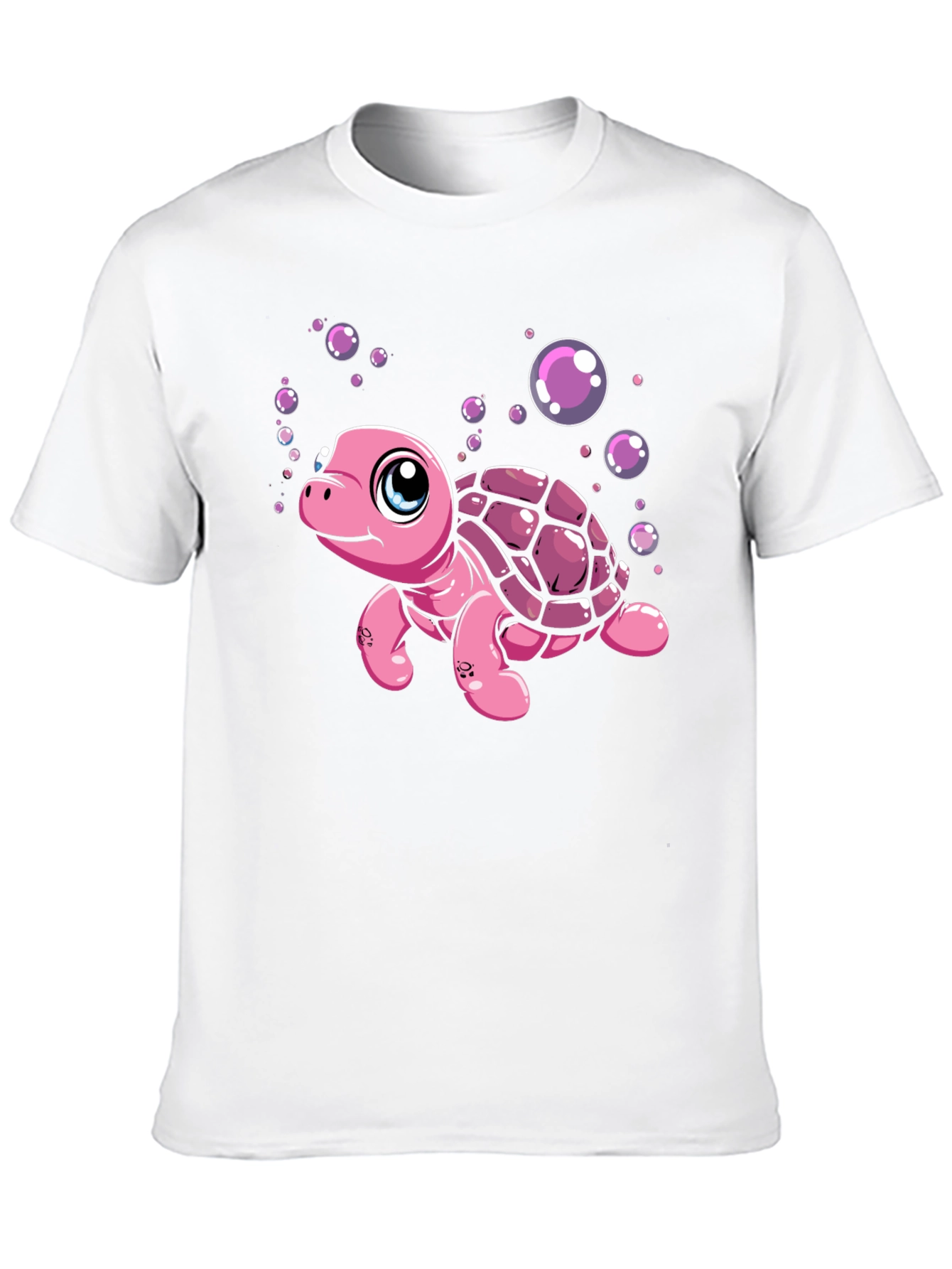 Cute Pink Turtle Graphic T-Shirt
