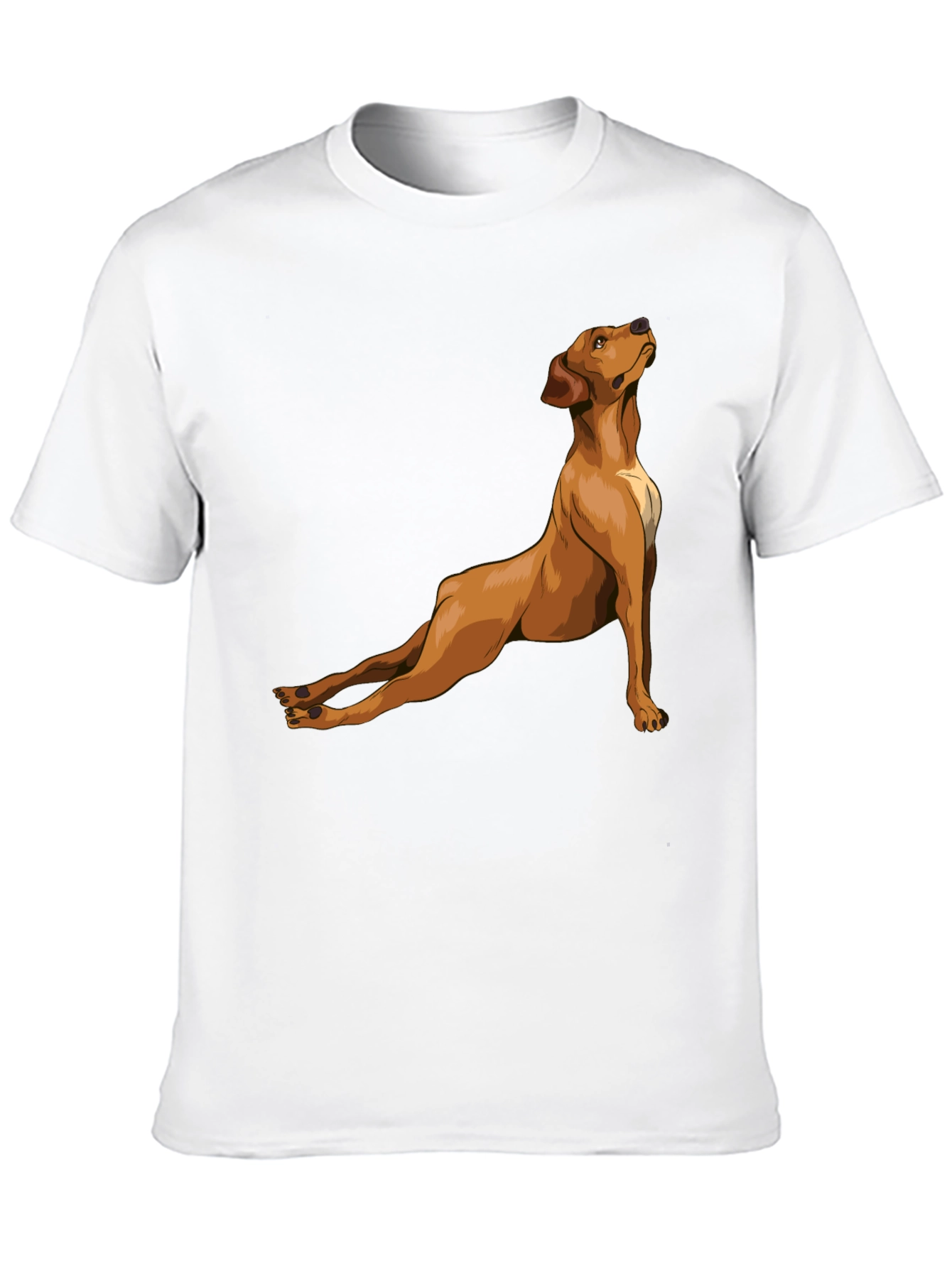Dog Yoga Pose Graphic Tee - Black Cotton T-Shirt