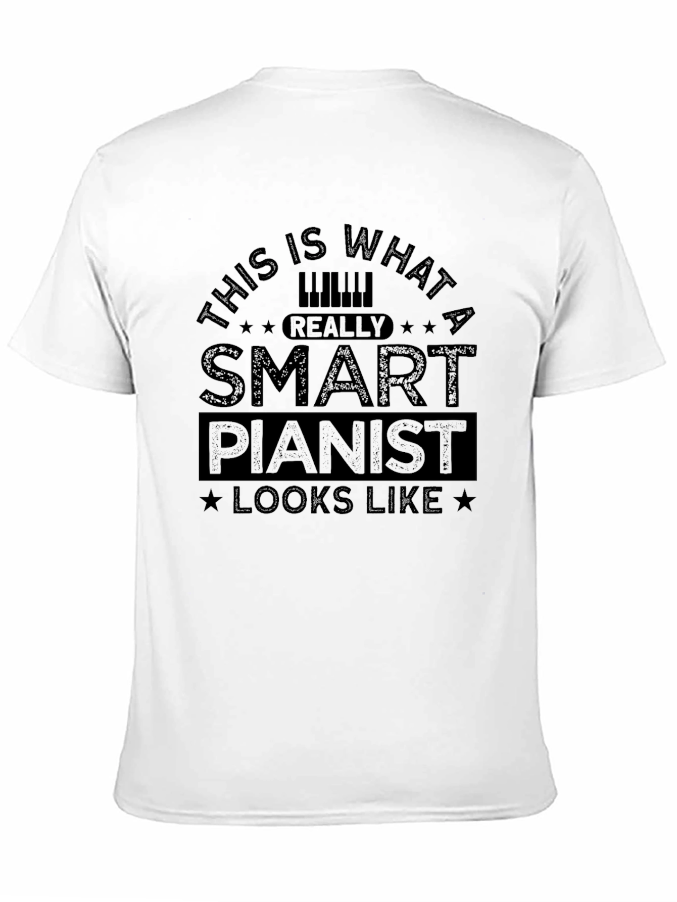 Smart Pianist Black T-Shirt - Music Lover Apparel