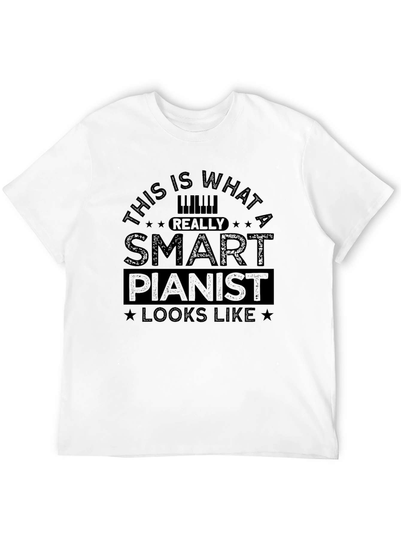 Smart Pianist Black T-Shirt - Music Lover Apparel